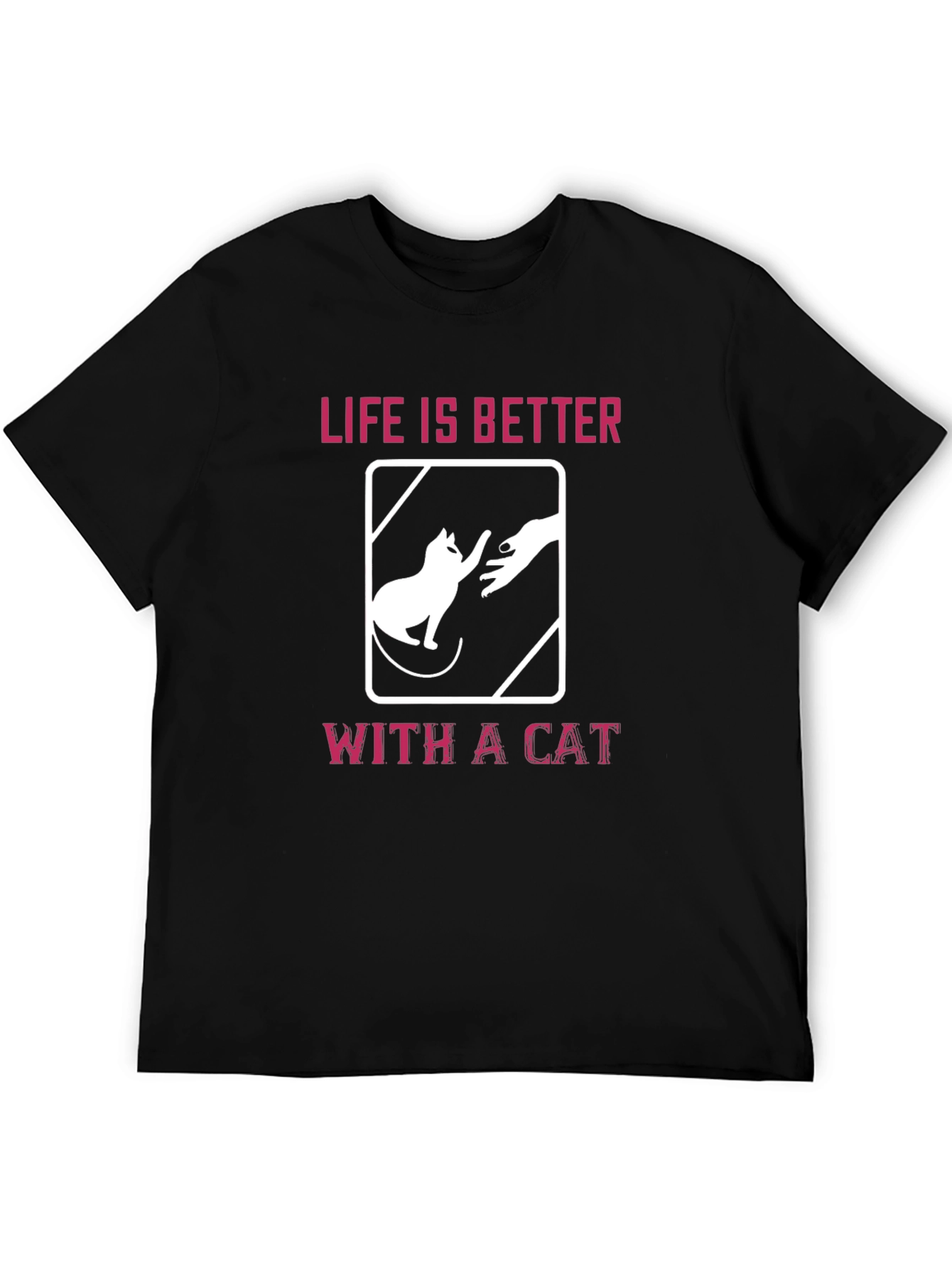 Black Life is Better With A Cat Graphic T-Shirt view 5