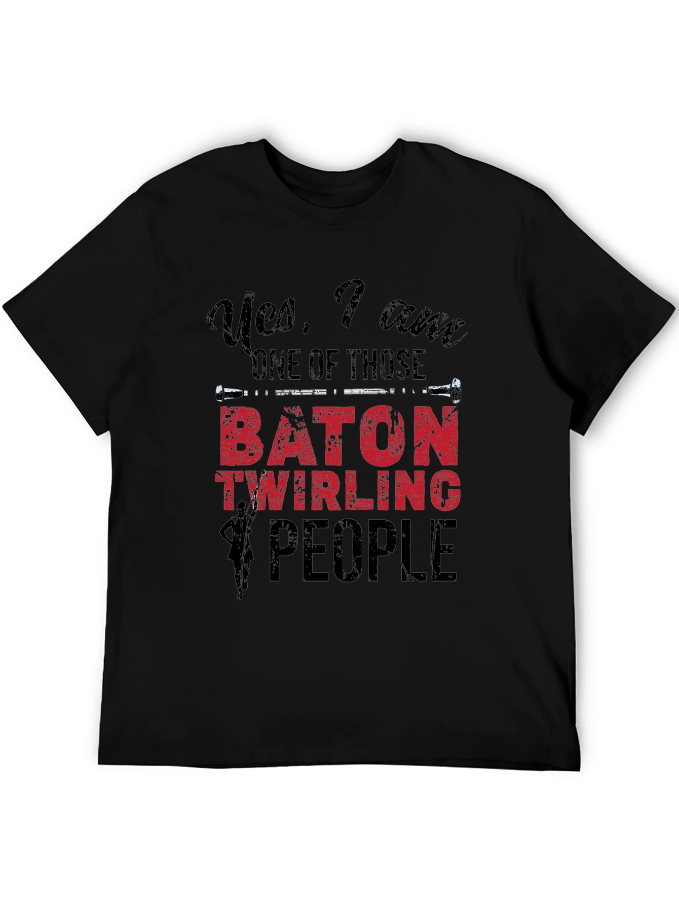 Black Baton Twirling People Graphic Tee view 5