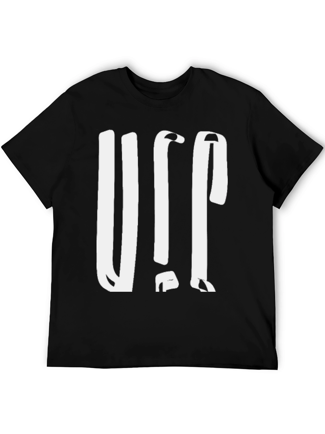 Black Bold Graphic Print Black Cotton Tee view 5