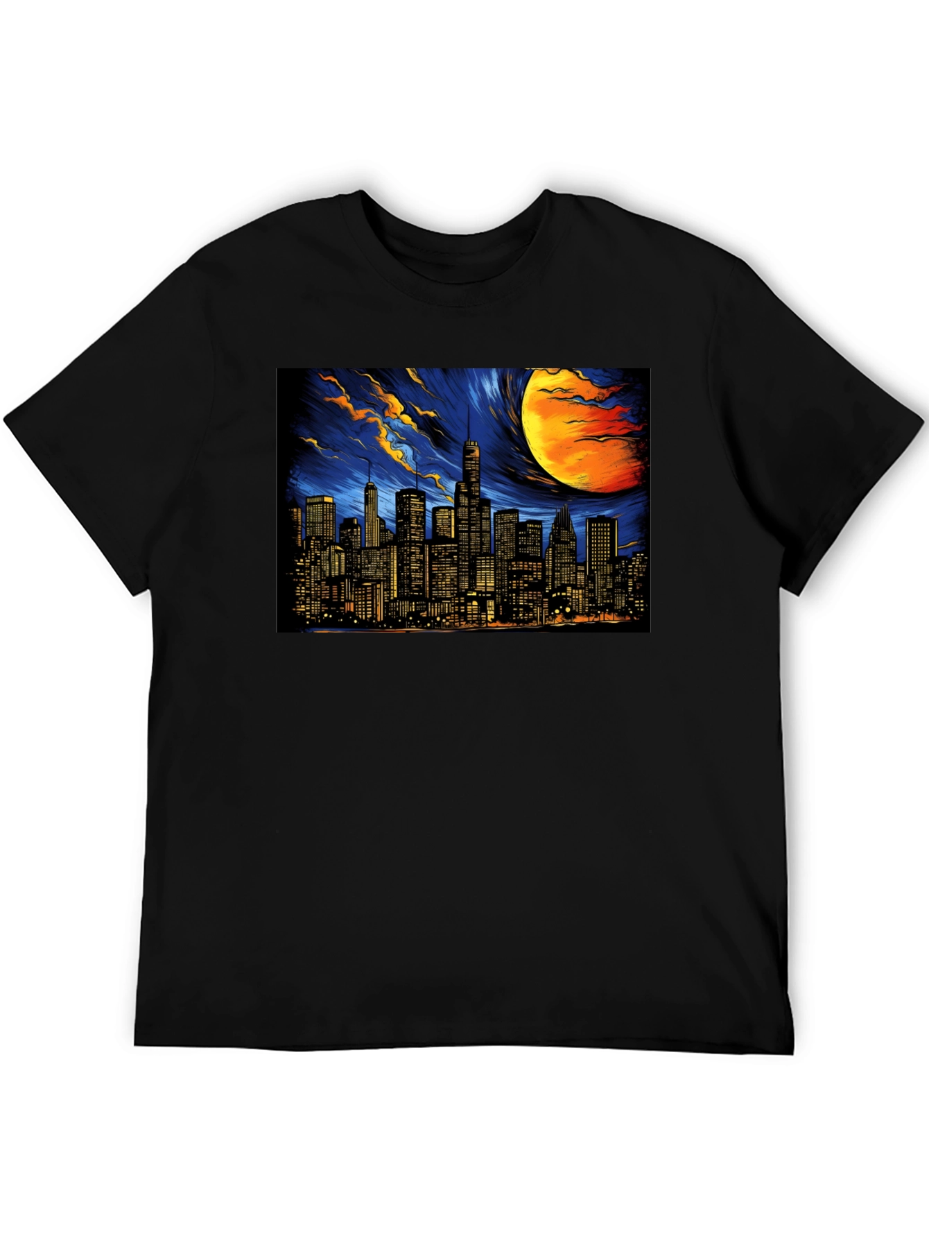 Black Cityscape Graphic Tee - Dark Sky Edition view 5