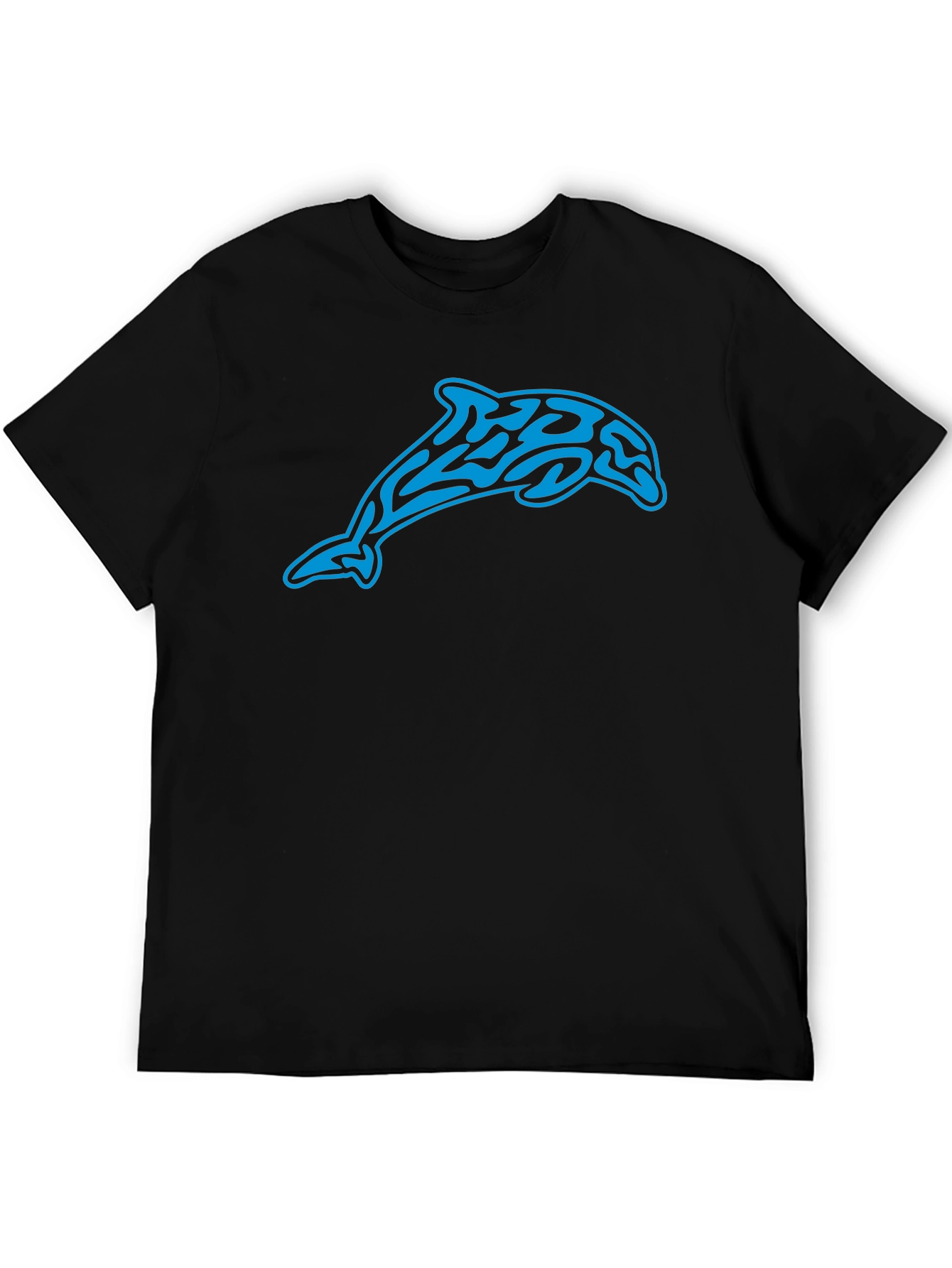 Black Tribal Dolphin Graphic Black T-Shirt view 5