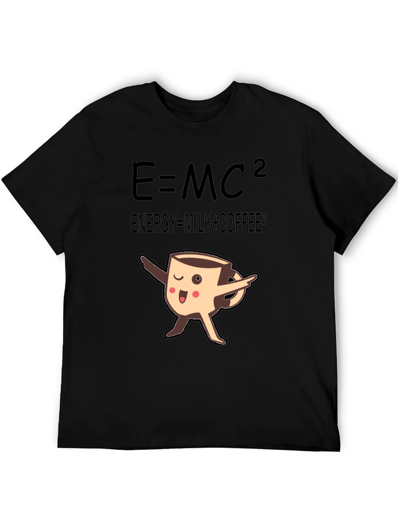 Black E=MC2 Coffee T-Shirt, Funny Science Tee view 5
