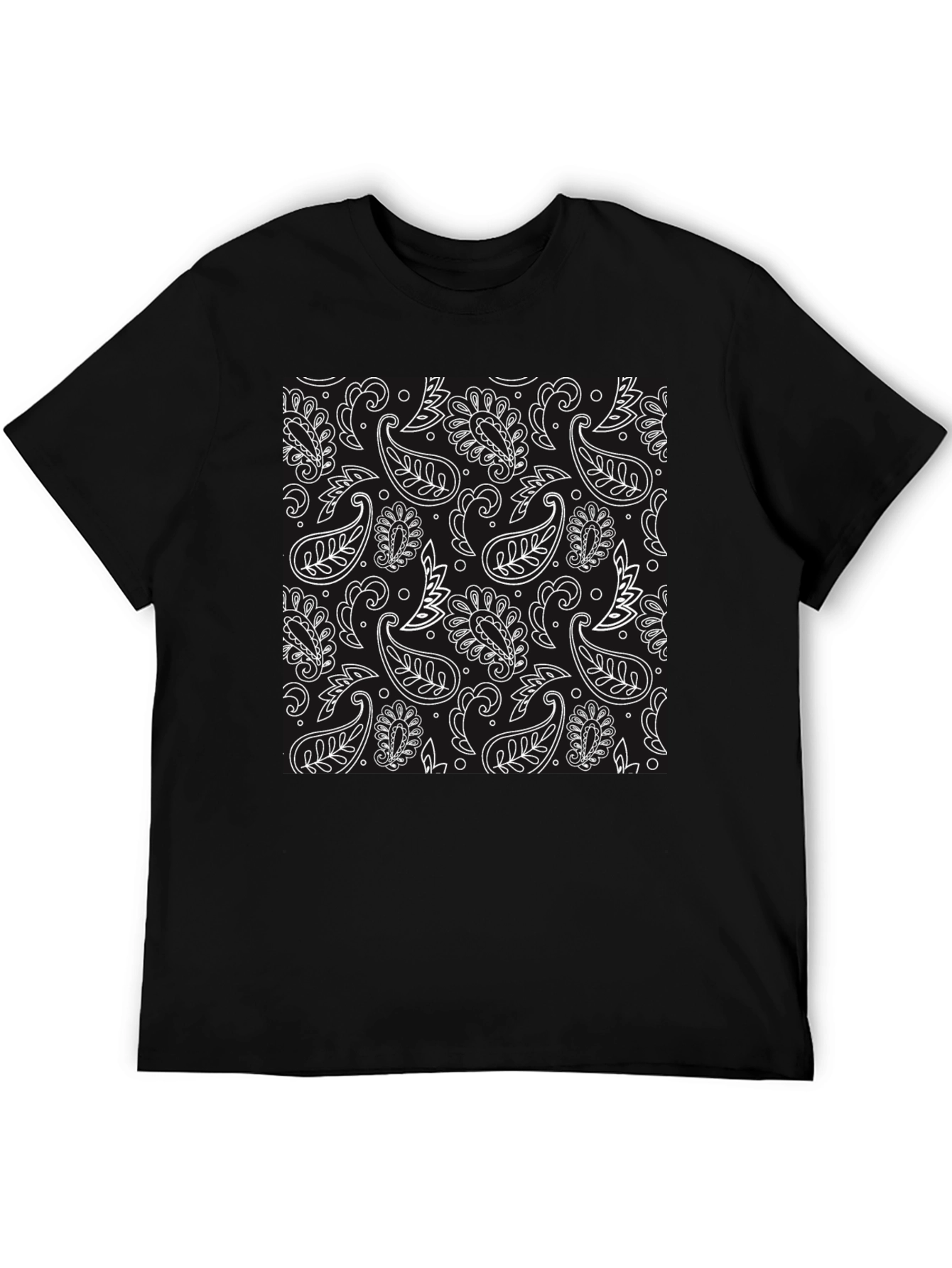 Black Black Paisley Print Tee view 5