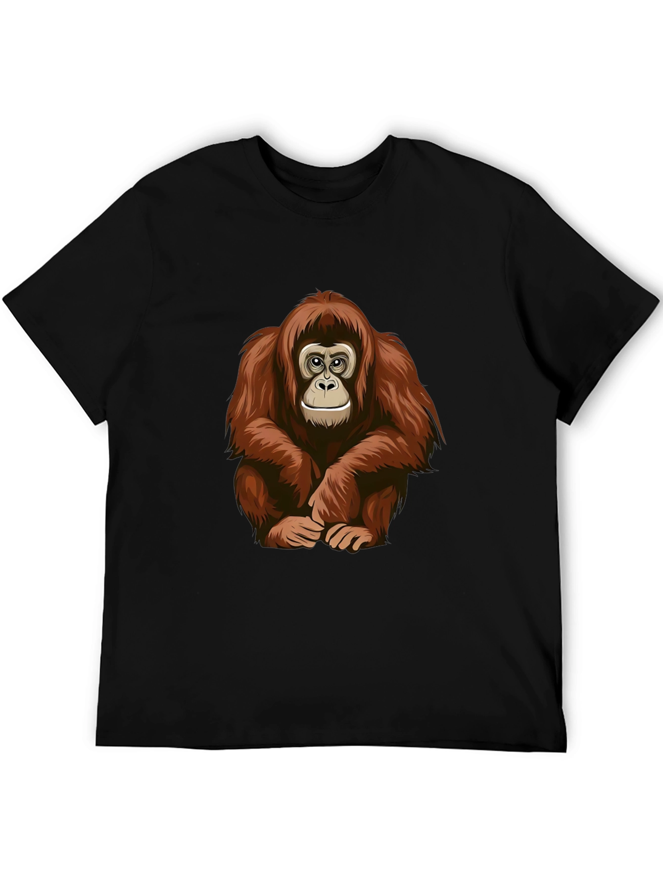 Black Orangutan Graphic T-Shirt - Cool Ape Design Tee view 5