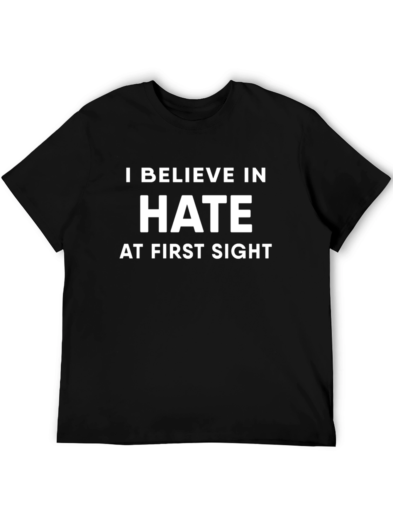 Black I Believe In Hate At First Sight Graphic T-Shirt view 5