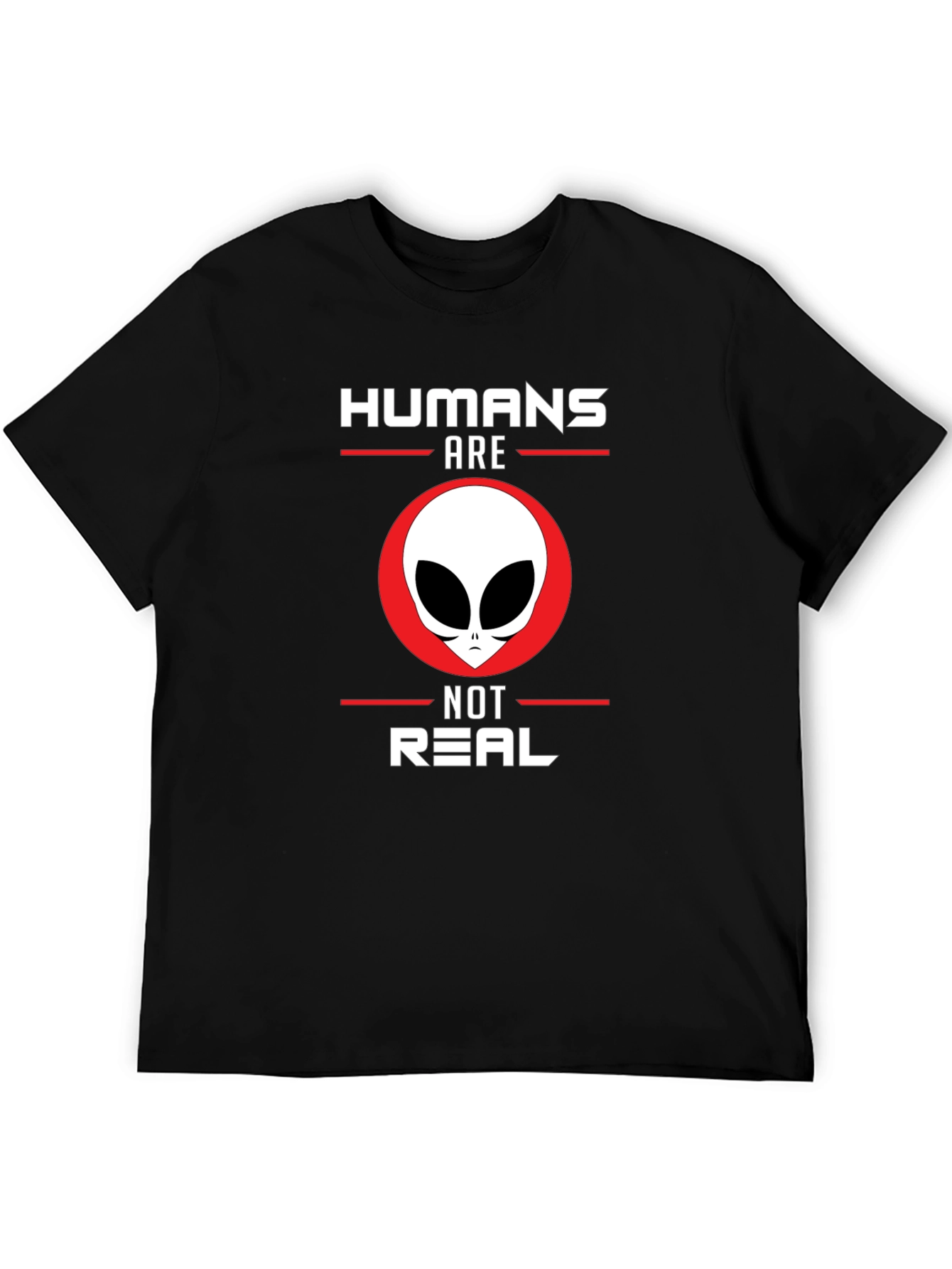 Black Humans Are Not Real Alien Graphic Tee - Black view 5