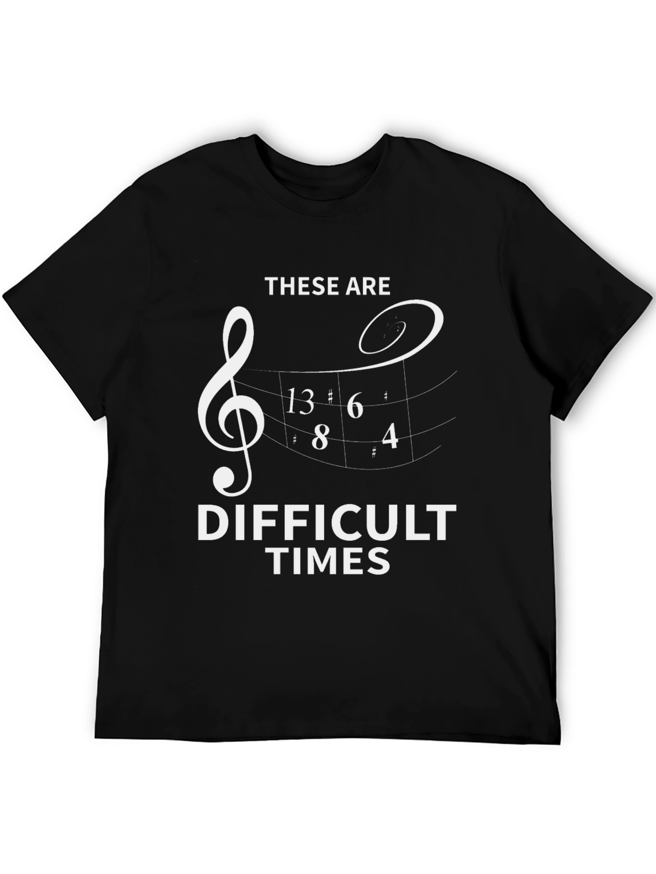 Black Difficult Times Music T-Shirt view 5