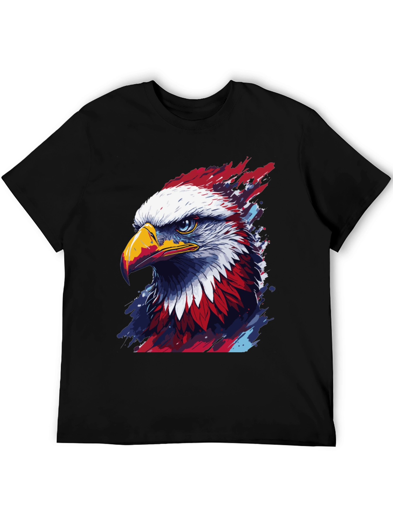 Black Patriotic Eagle Graphic Tee - Men's Black T-Shirt view 5