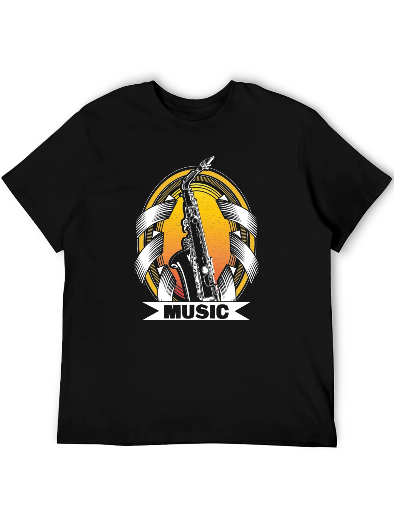 Black Saxophone Music T-Shirt - Unique Musician Gift view 5