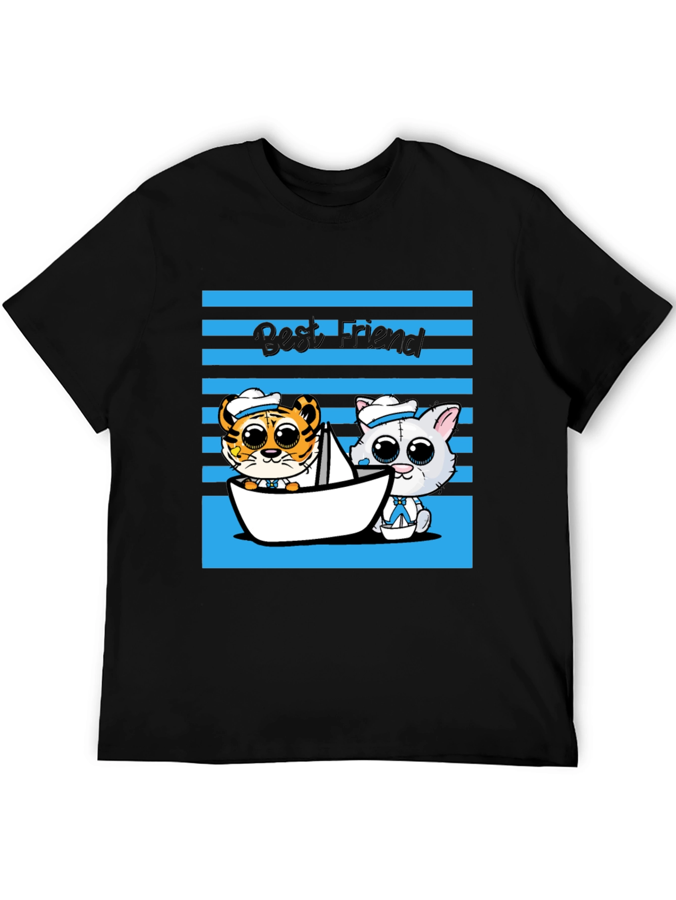Black Best Friend Cartoon Graphic Tee view 5