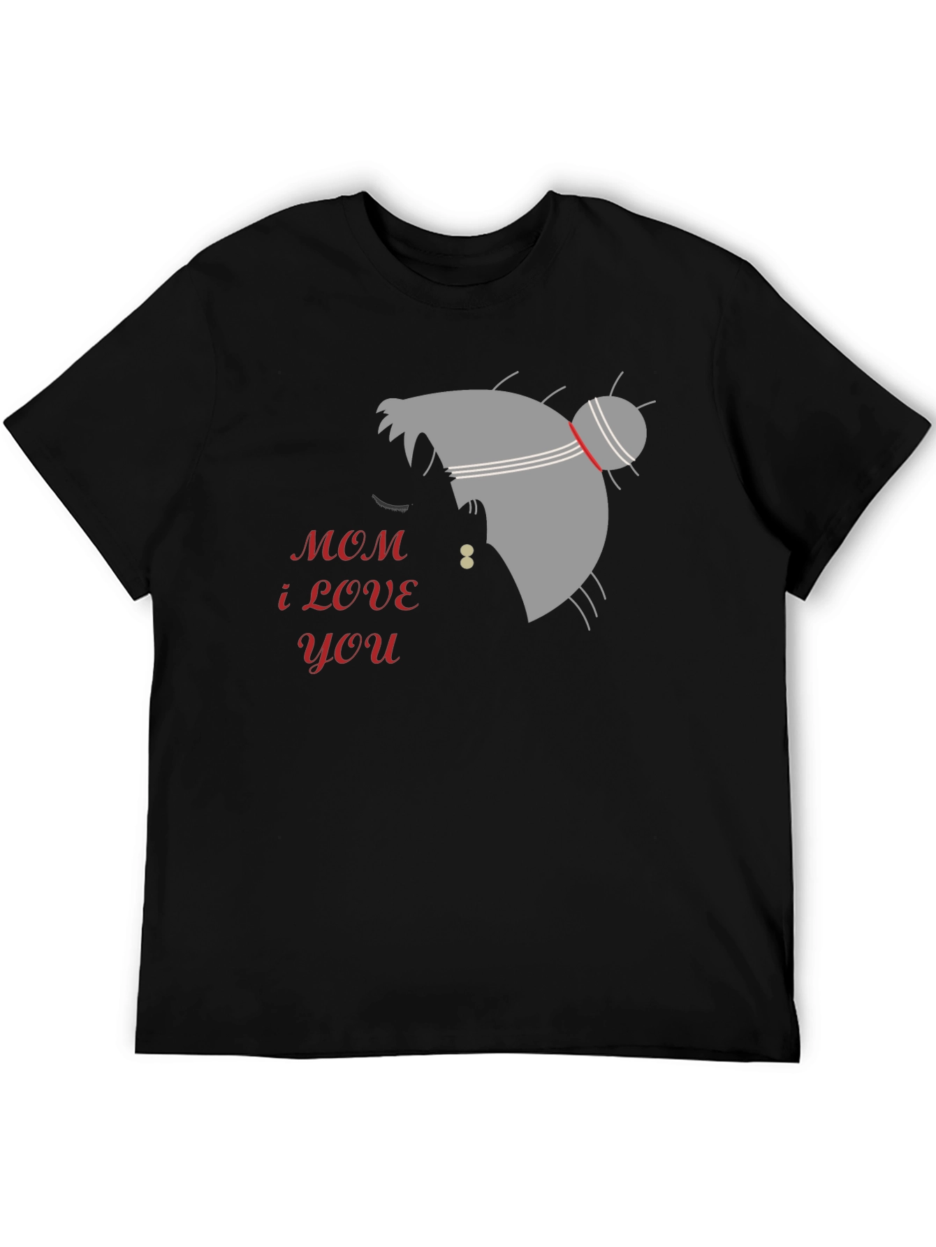 Black Mom I Love You Black Graphic Tee view 5
