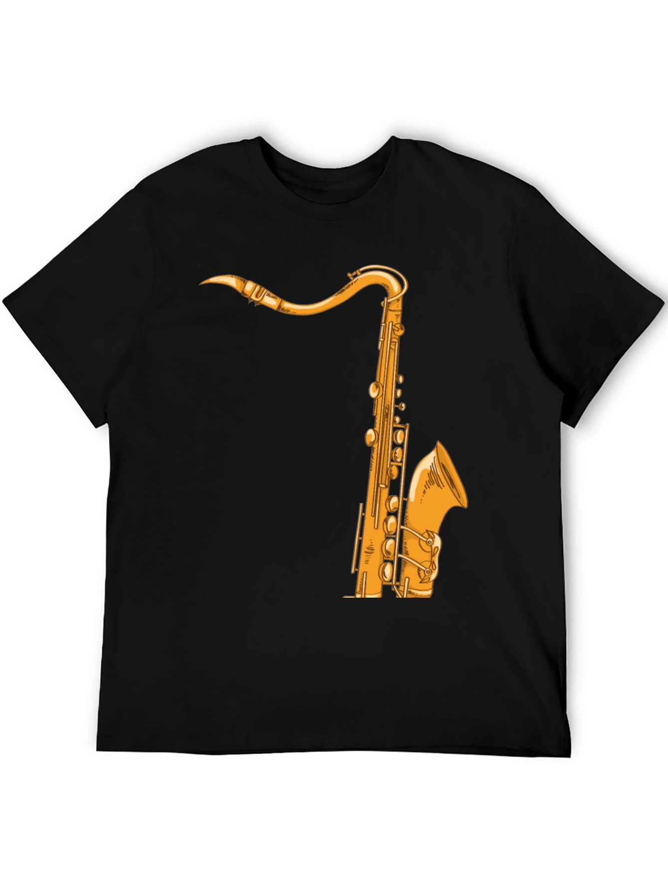 Black Saxophone Graphic Tee - Music Lover Shirt view 5