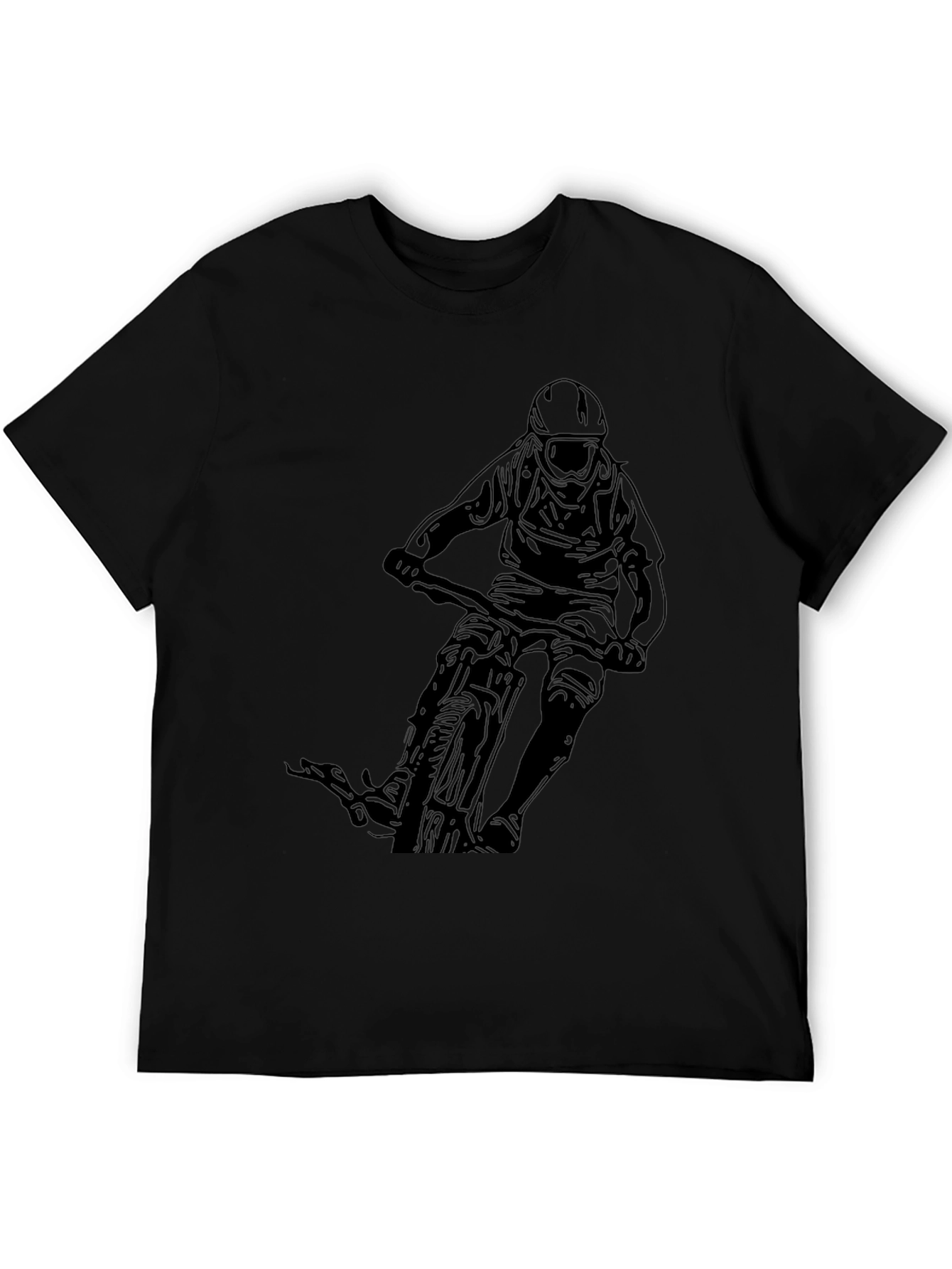 Black Mountain Biker Graphic Tee - Black Cotton view 5