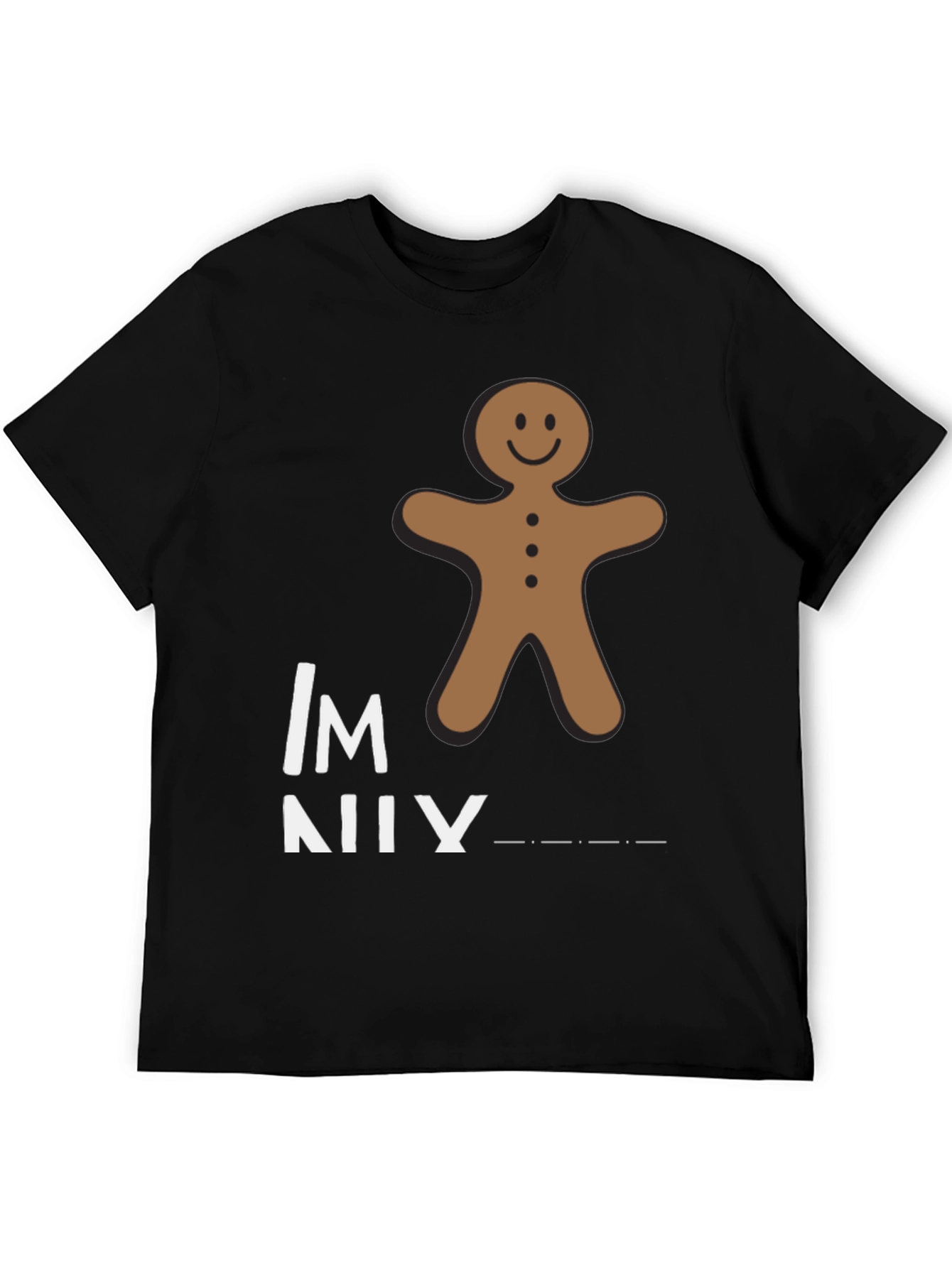Black Gingerbread Man Funny Graphic T-Shirt view 5