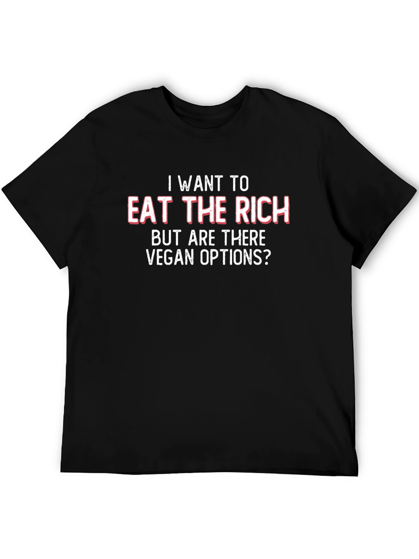 Black Eat the Rich Vegan Options Graphic Tee view 5