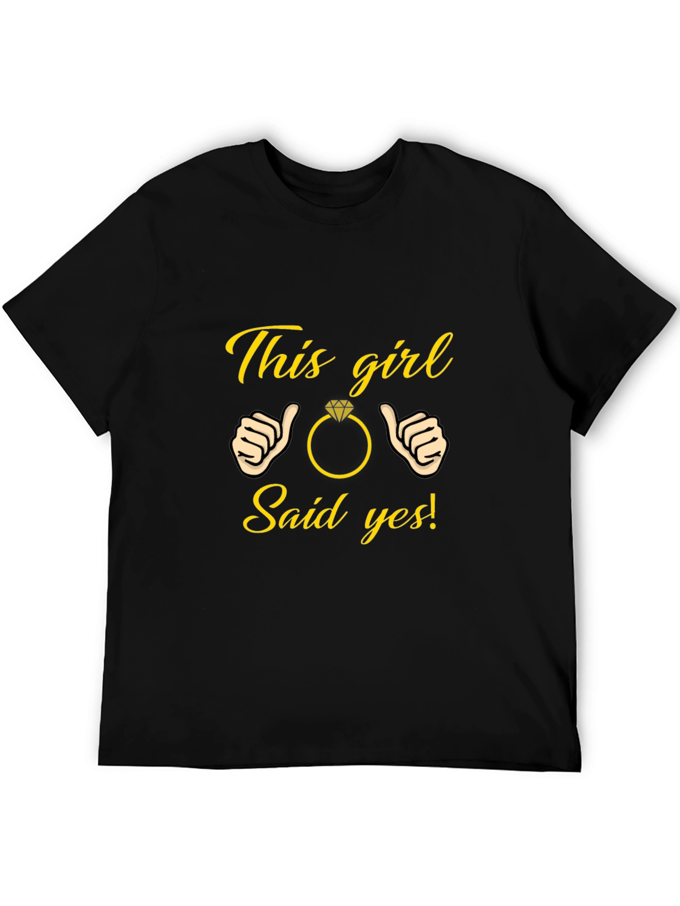 Black This Girl Said Yes T-Shirt Engagement Gift view 5