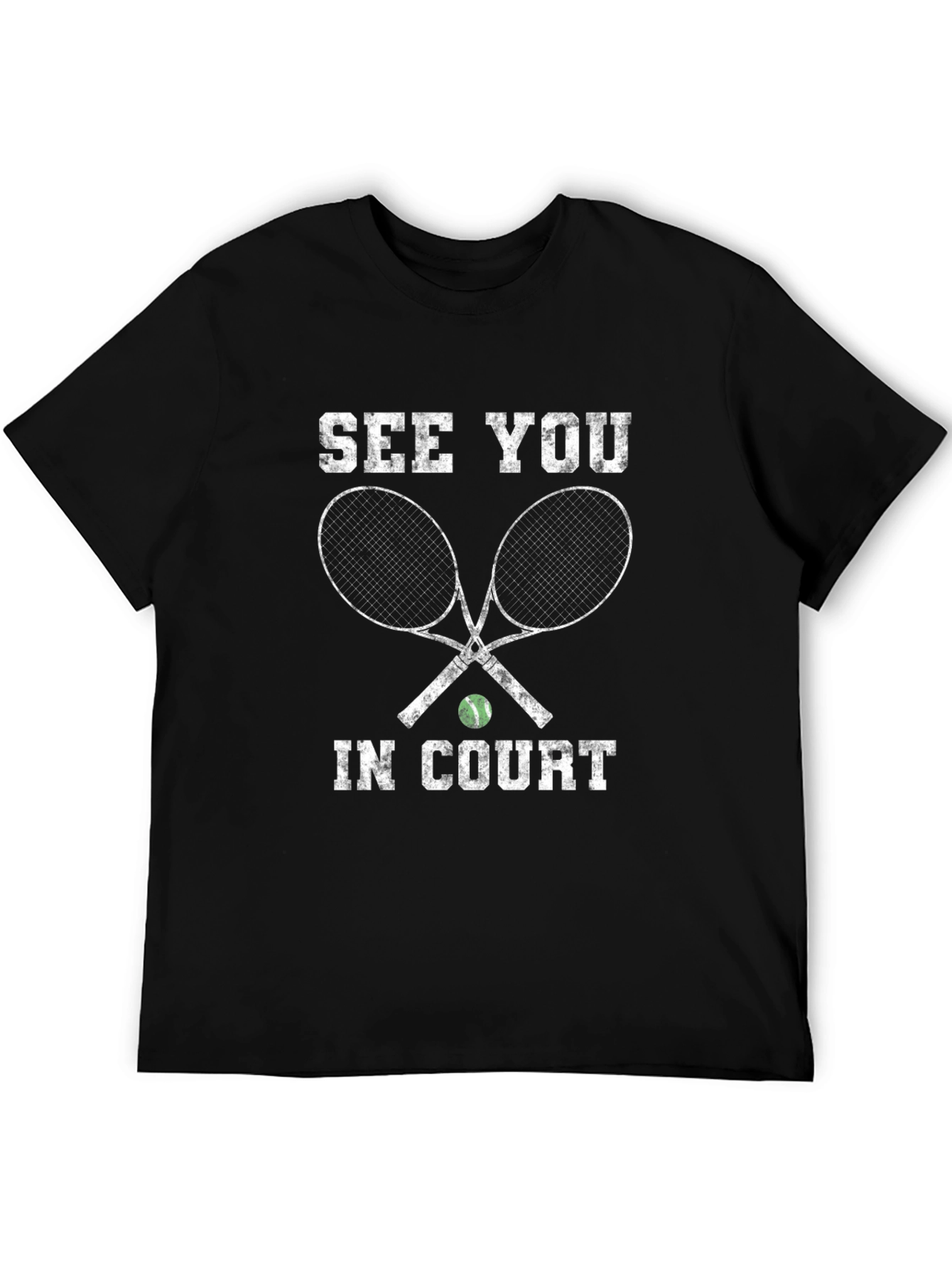 Black Tennis Court T-Shirt - See You In Court! view 5