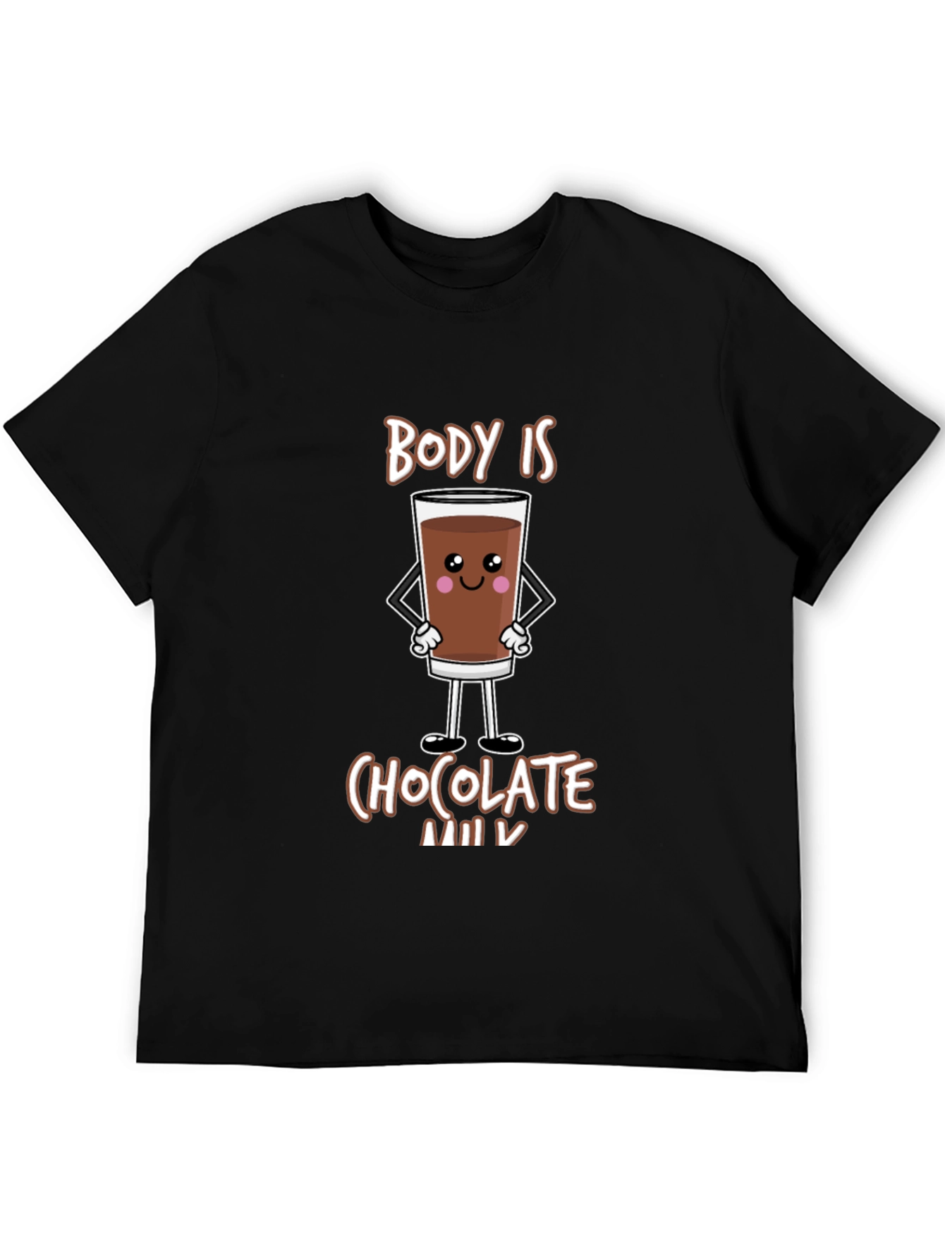 Black Funny Chocolate Milk Body T-Shirt - Unisex Tee view 5