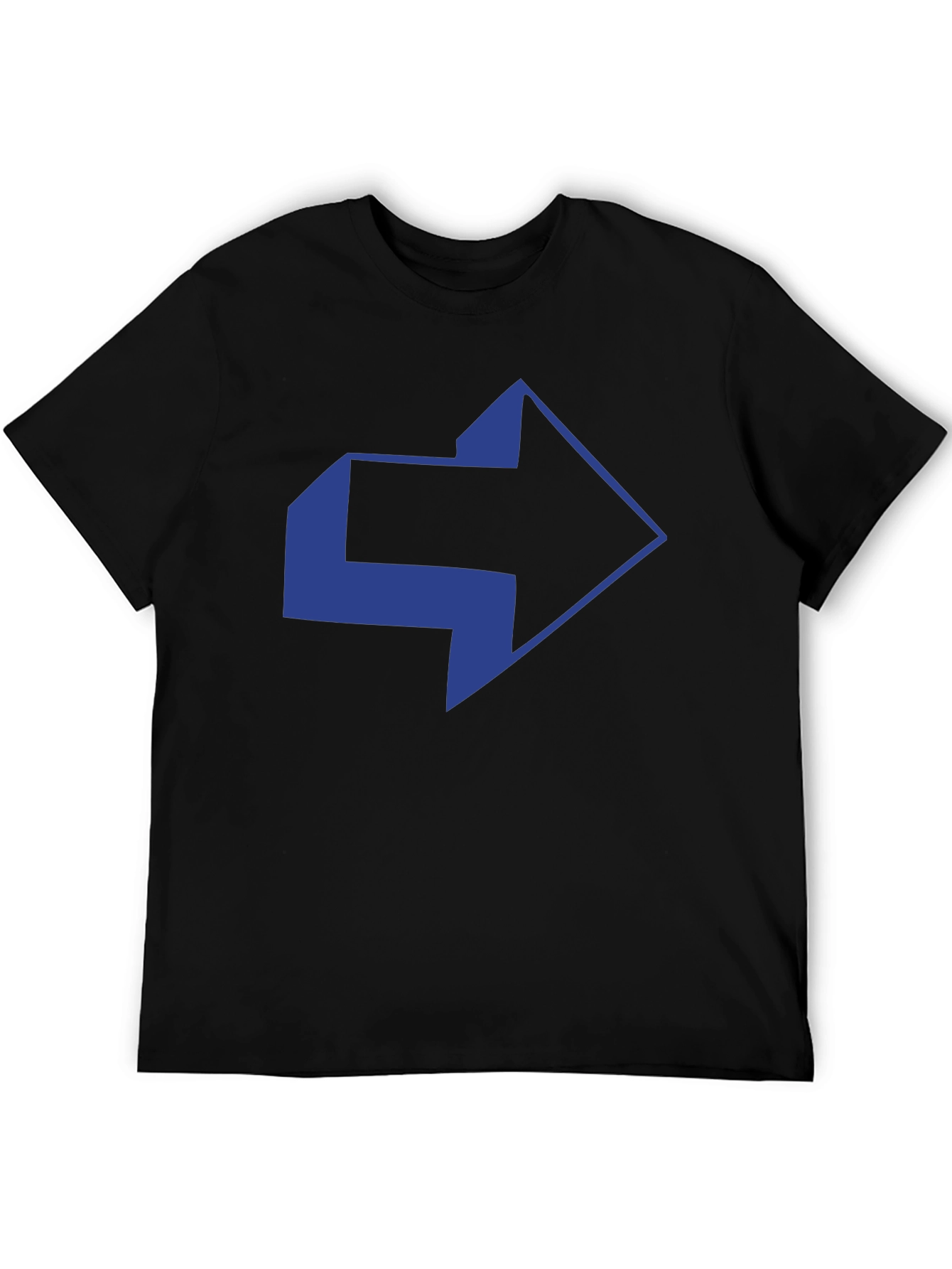 Black Modern Arrow Graphic Black T-Shirt view 5