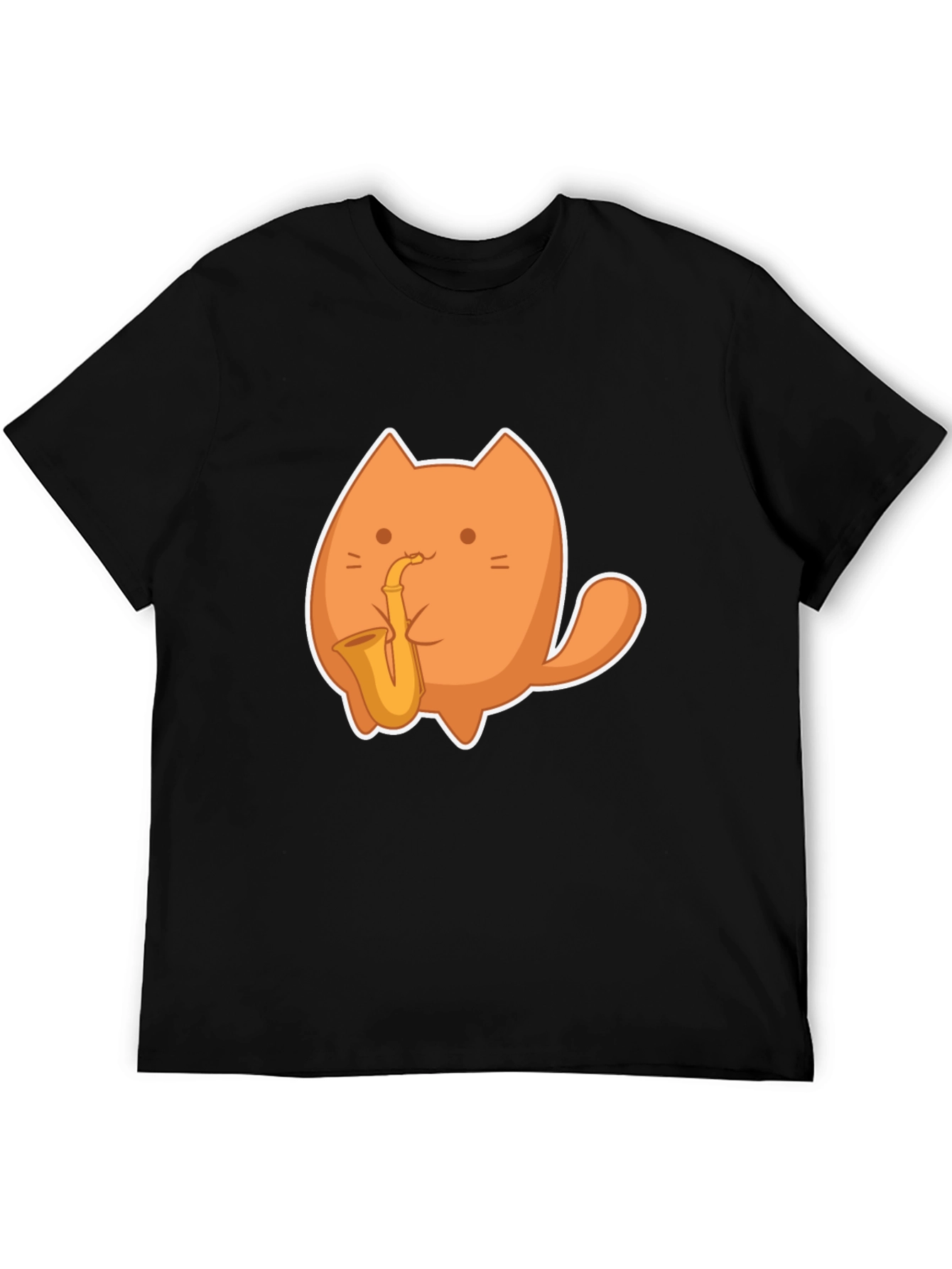 Black Cat Saxophone Graphic T-Shirt view 5