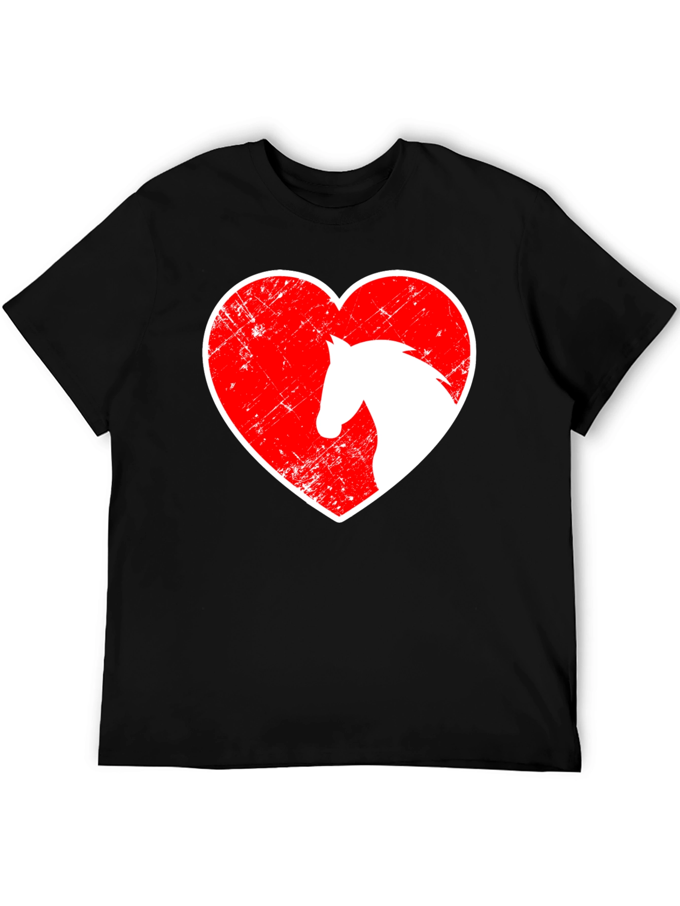 Black Horse Lover Graphic Tee - Heart Horse Shirt view 5