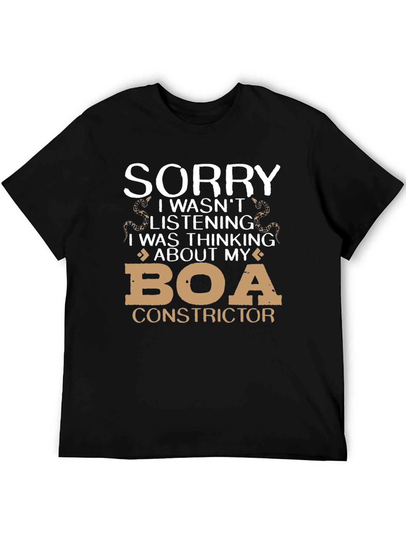 Black Sorry Thinking About Boa Constrictor T-Shirt view 5