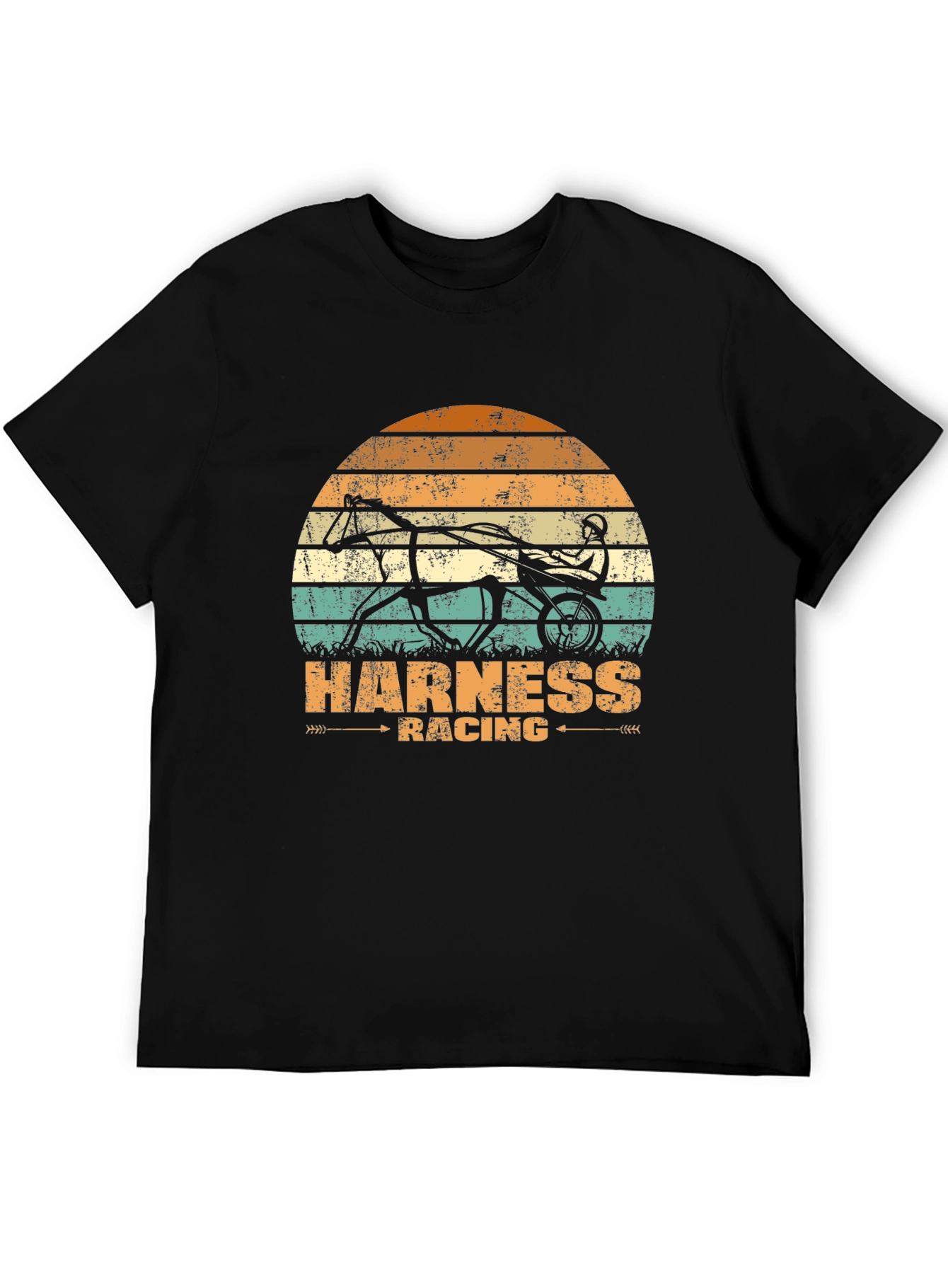 Black Harness Racing Graphic Tee - Retro Style view 5