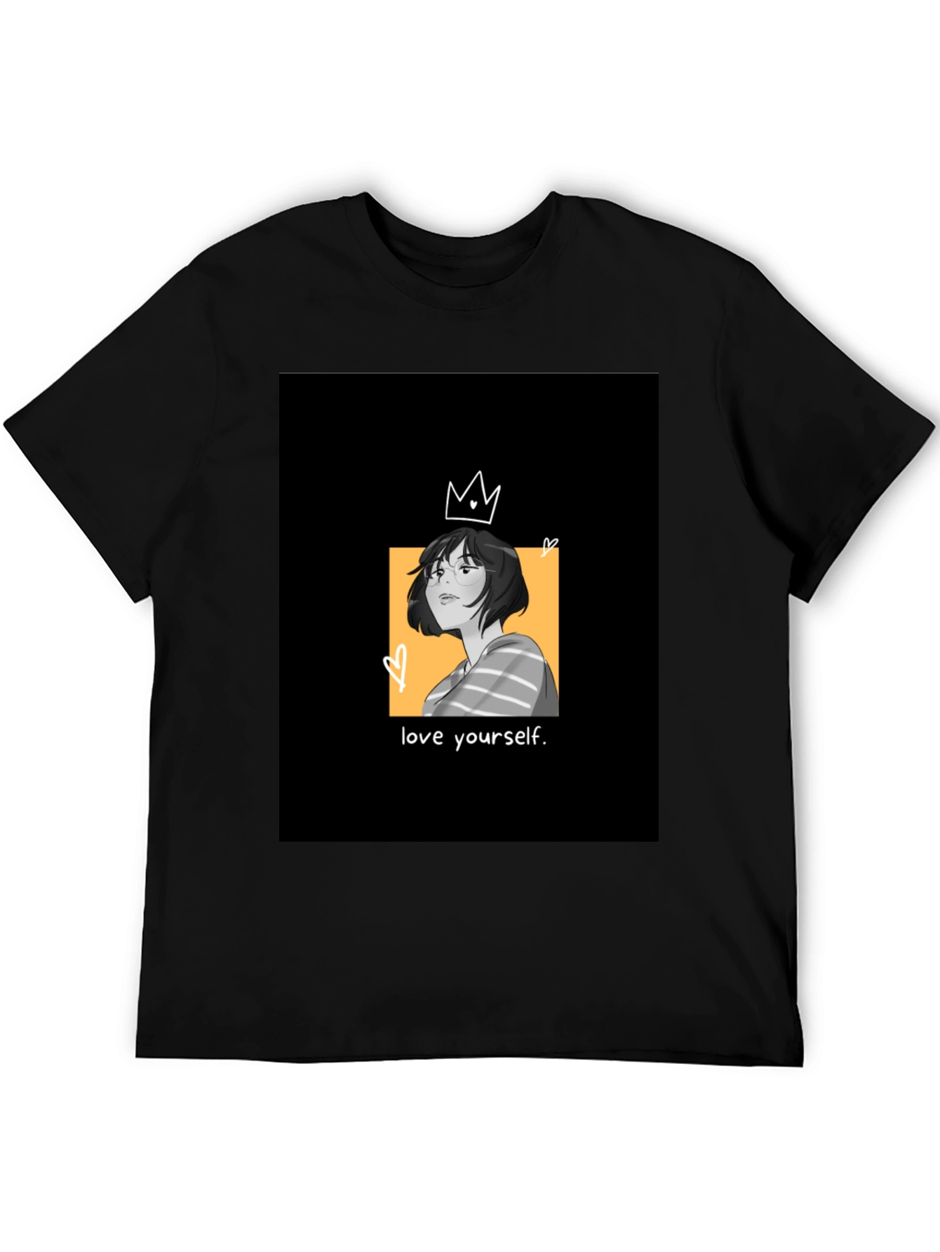 Black Love Yourself Graphic Tee - Black Unisex T-Shirt view 5