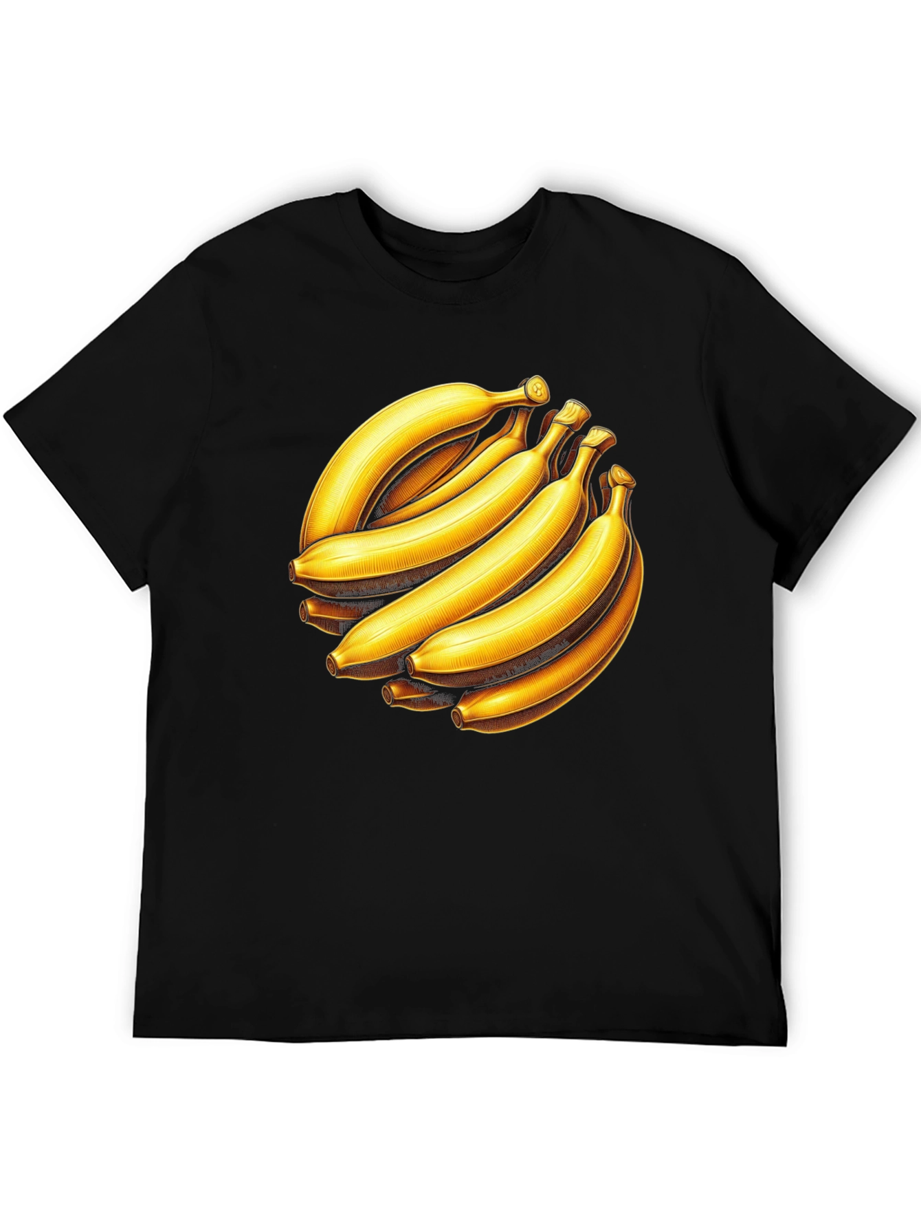Black Banana Bunch Graphic Tee - Black Cotton Casual T-Shirt view 5