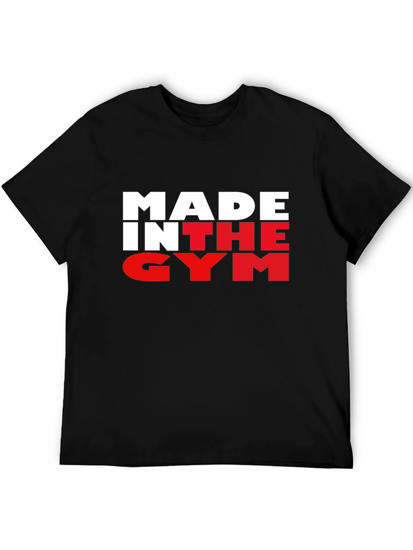 Black Made In The Gym Black T-Shirt Fitness Apparel view 5