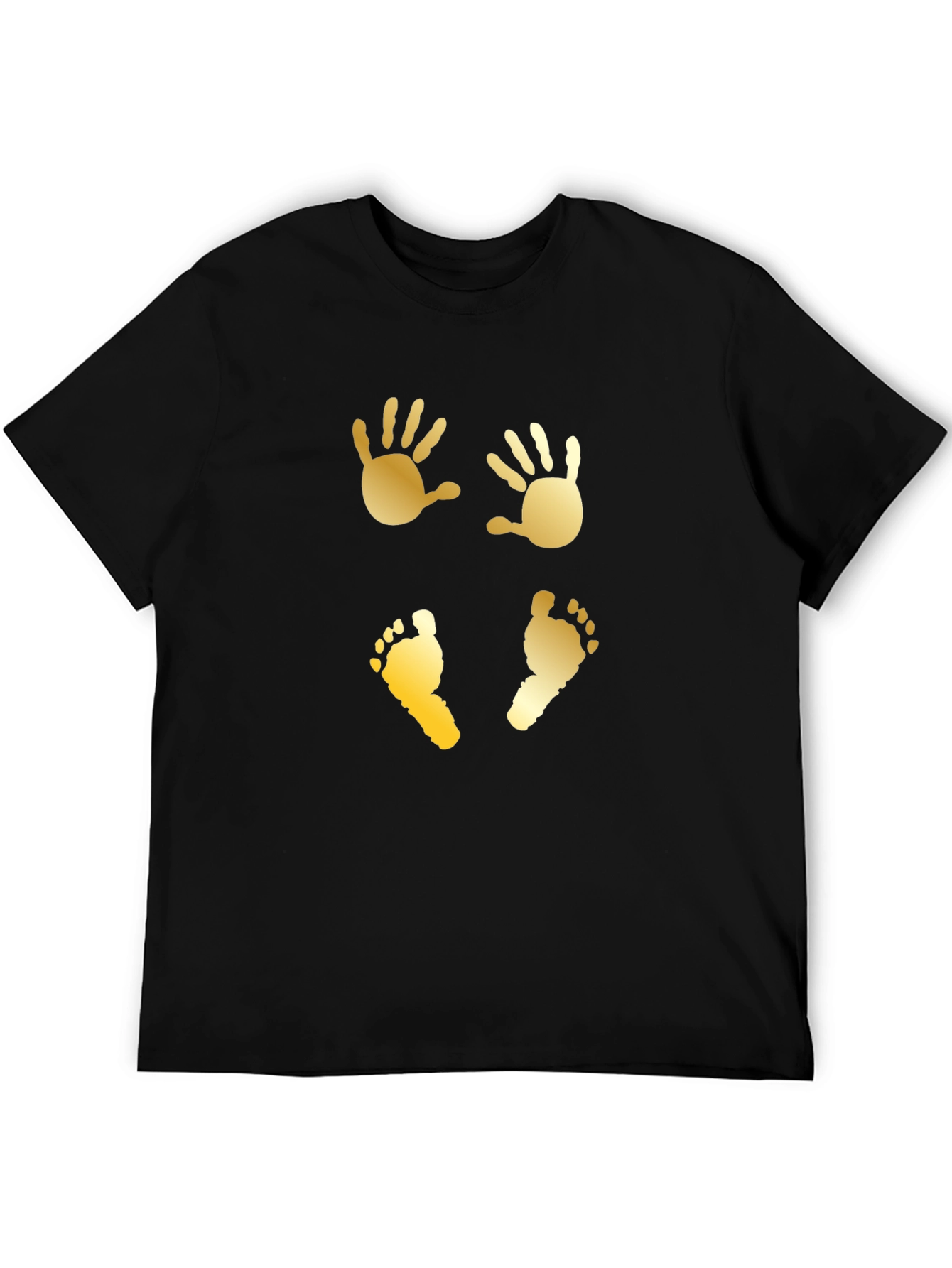 Black Baby Handprint & Footprint Graphic Tee - Black view 5