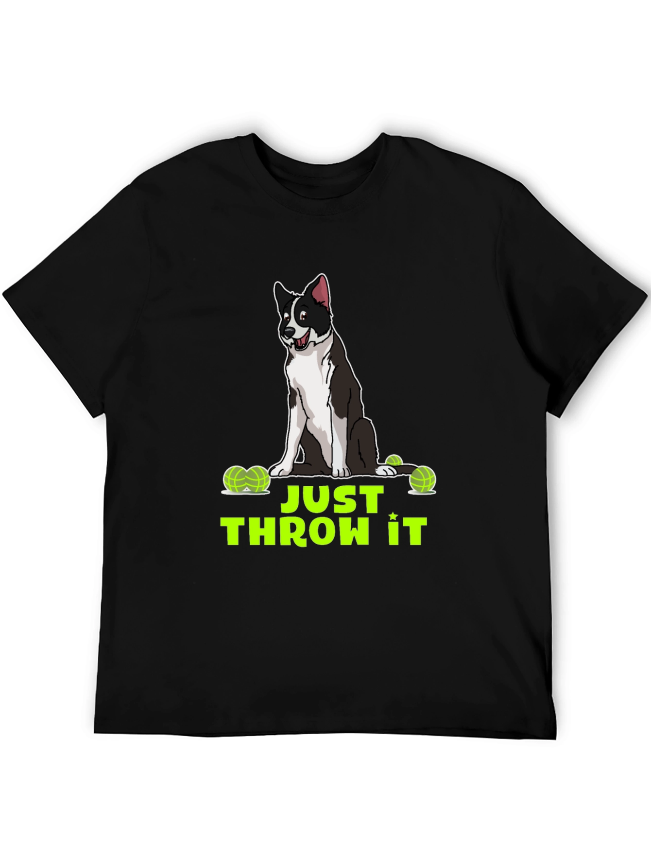 Black Just Throw It Dog Graphic T-Shirt view 5