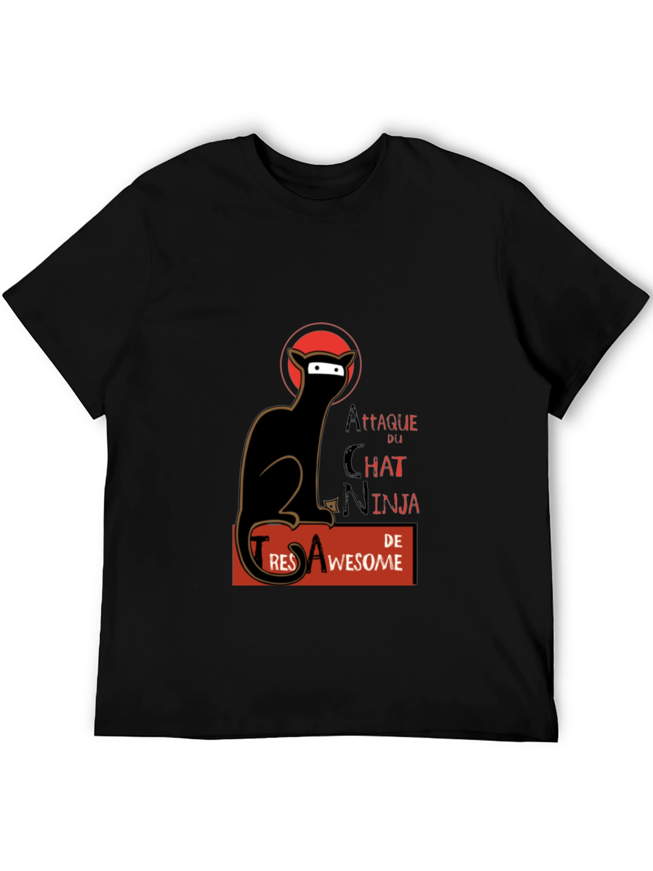 Black Attaque du Chat Ninja T-shirt view 5