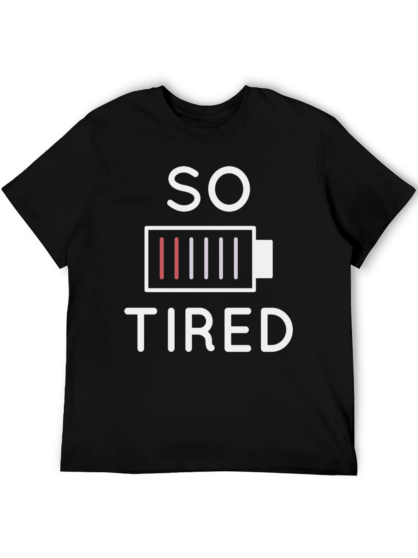 Black So Tired Graphic T-Shirt - Low Battery Design view 5