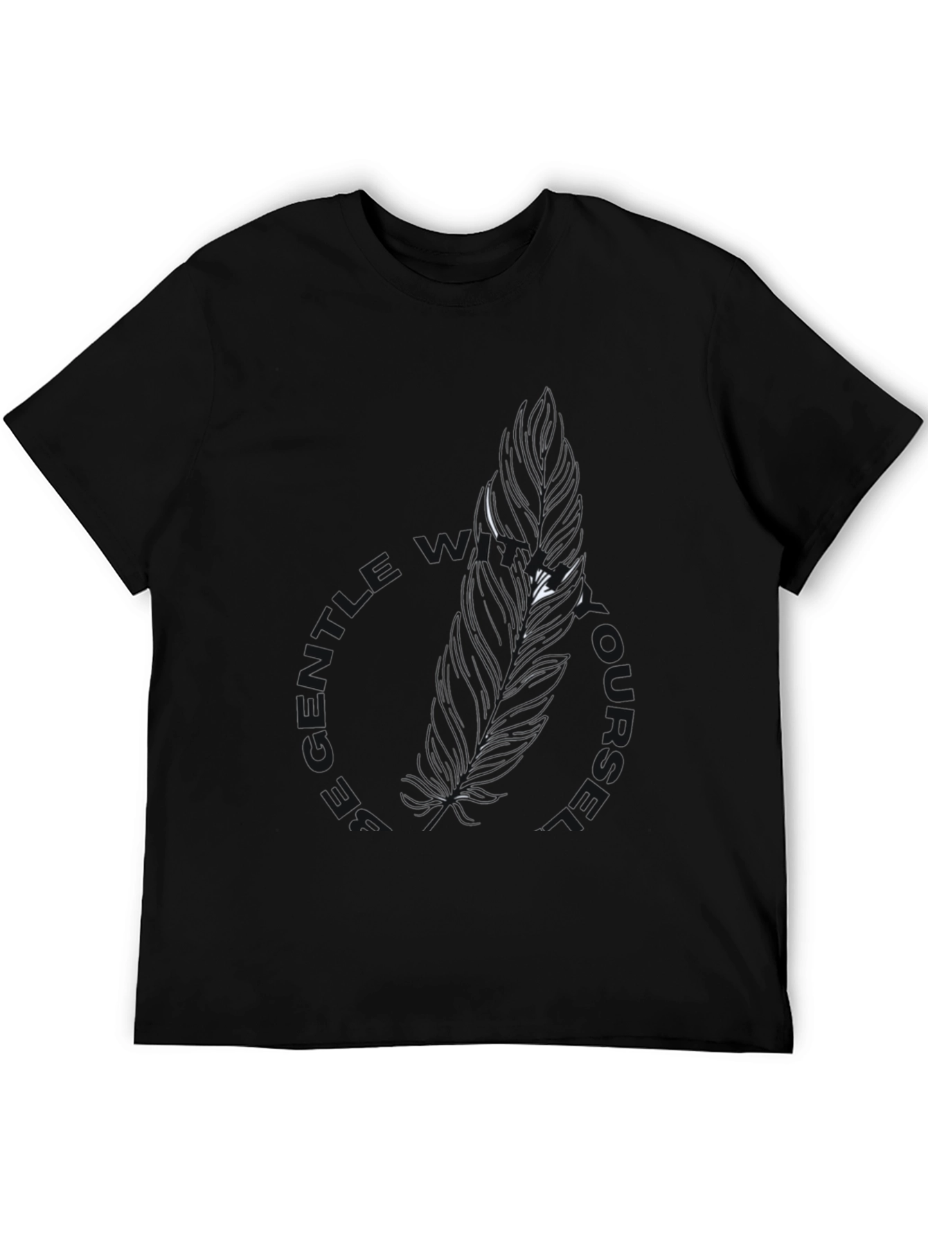 Black Be Gentle With Yourself Black Feather Tee view 5