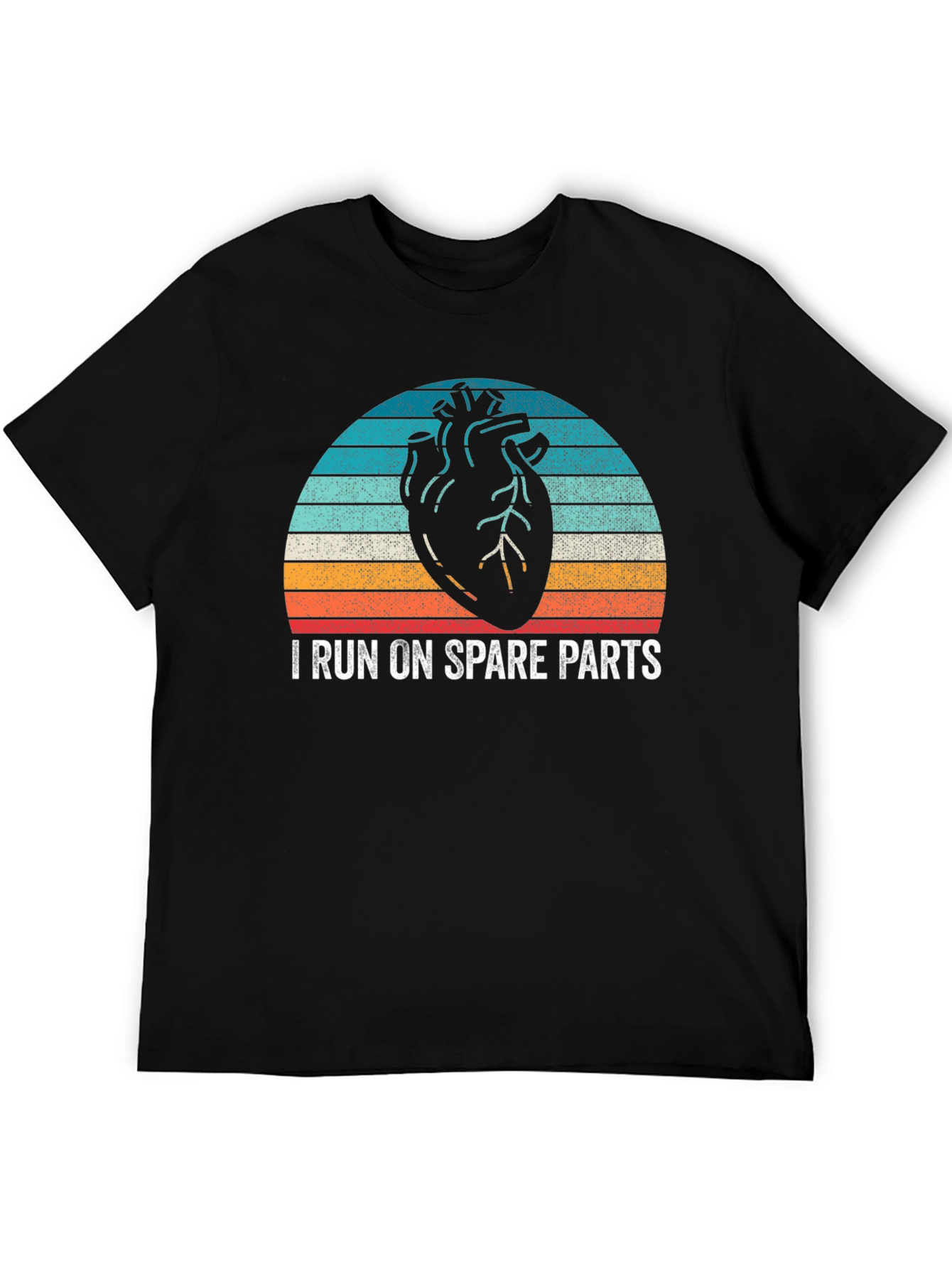 Black I Run On Spare Parts Graphic T-Shirt view 5