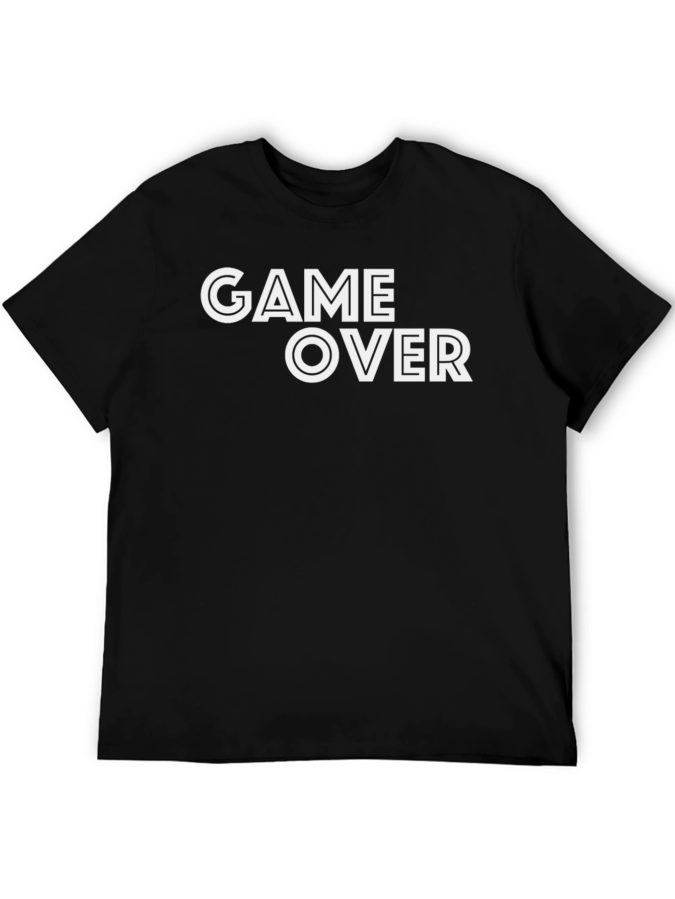 Black Game Over Black T-Shirt - Bold Graphic Tee view 5