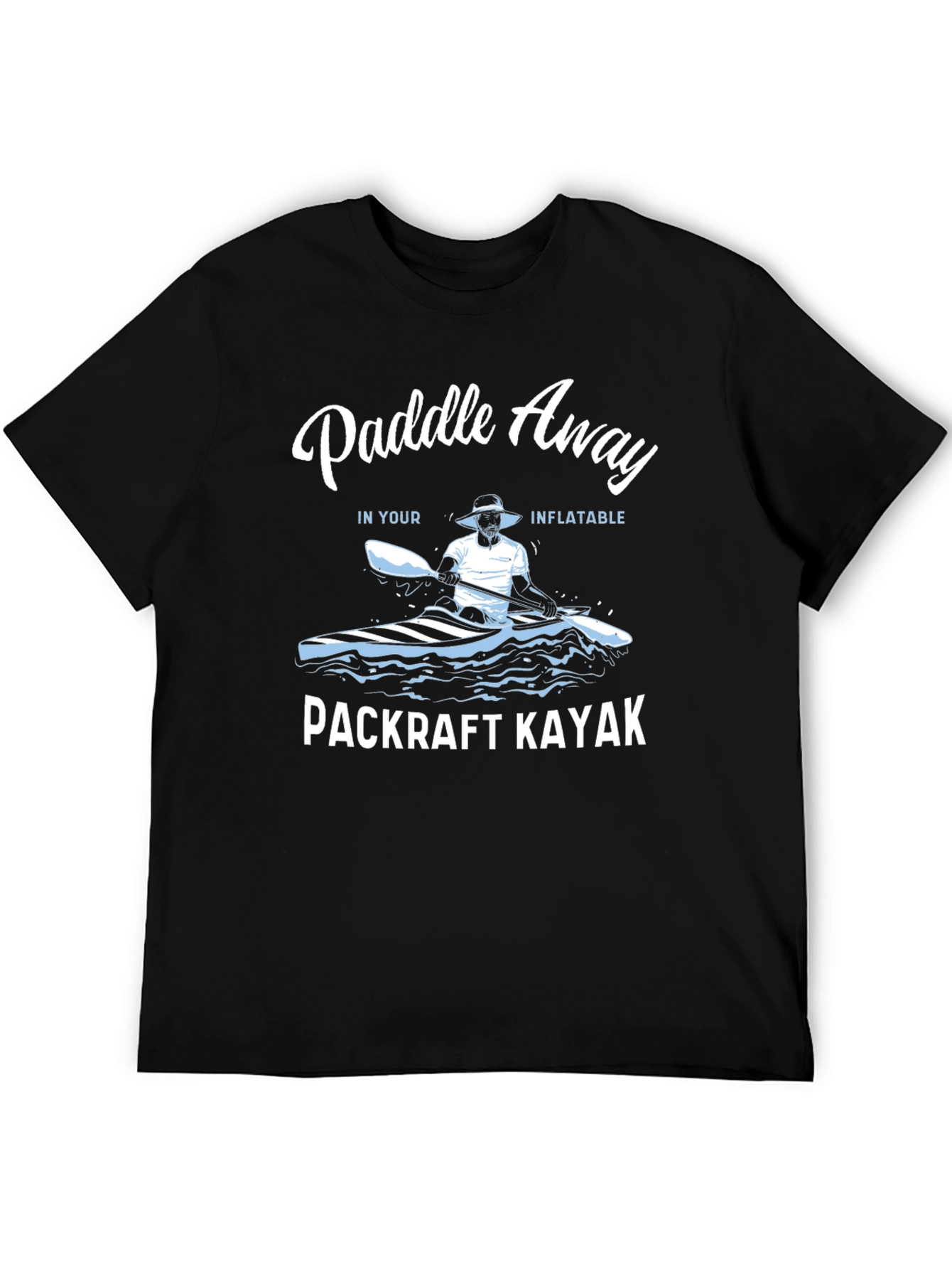 Black Paddle Away Kayak T-Shirt view 5