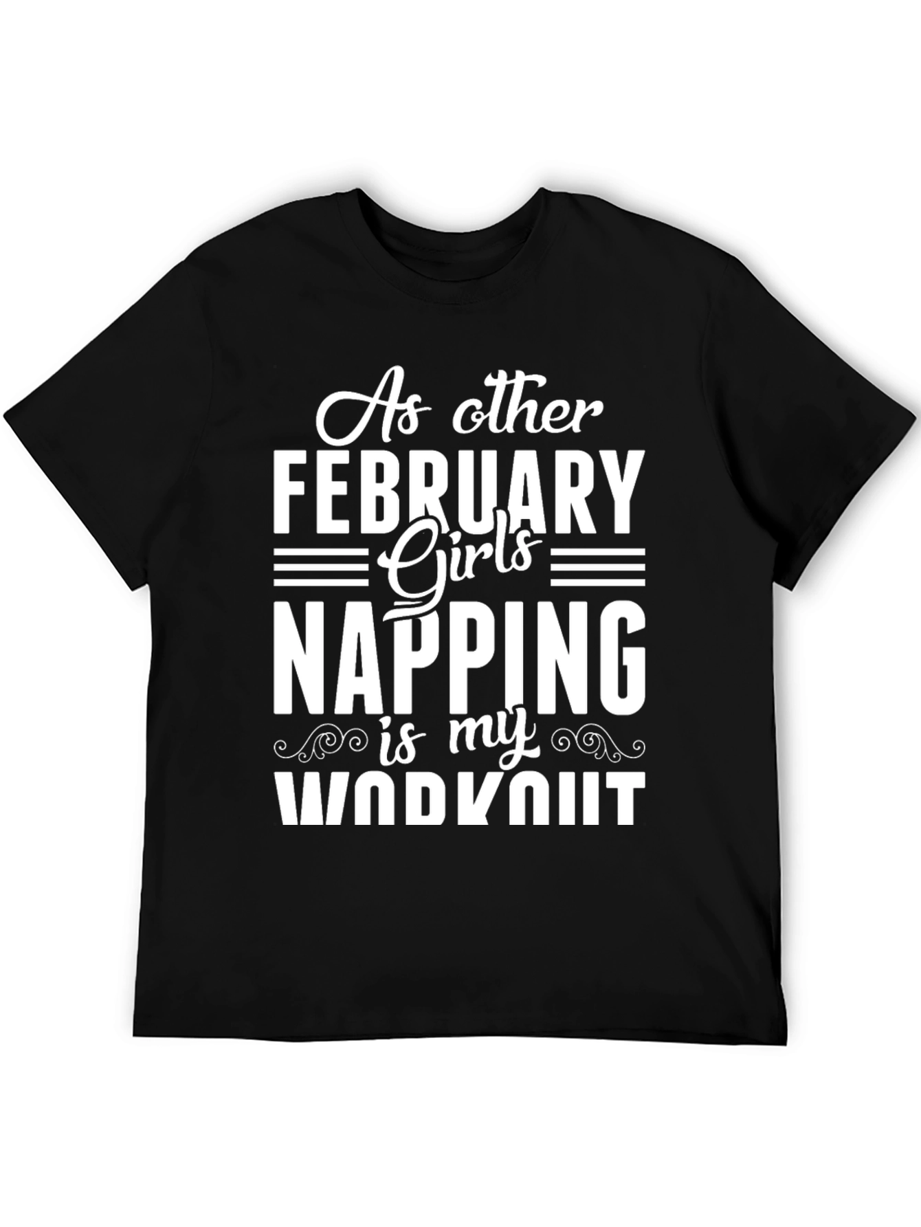 Black February Girl Napping Workout Graphic T-Shirt view 5
