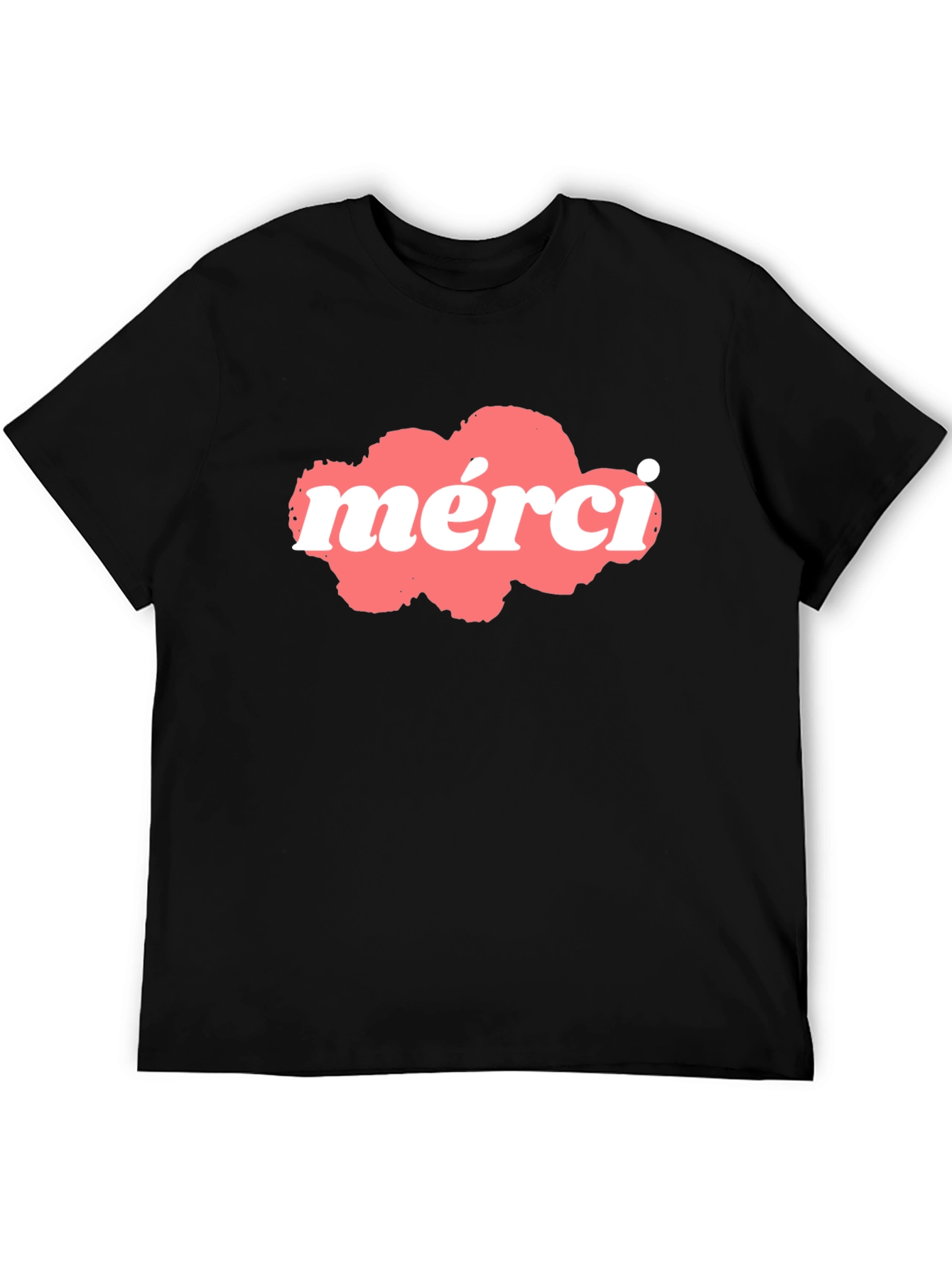 Black Merci Graphic T-Shirt - Black Cotton Blend view 5