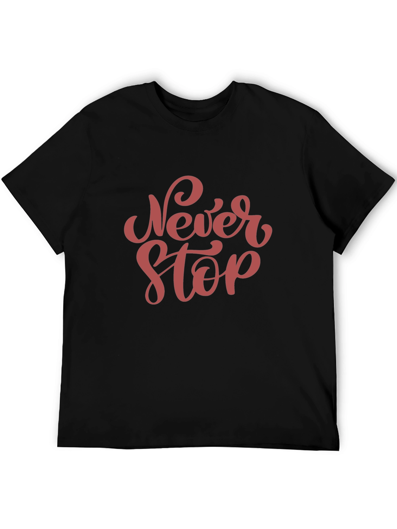 Black Never Stop Graphic Tee - Black Cotton Blend Shirt view 5