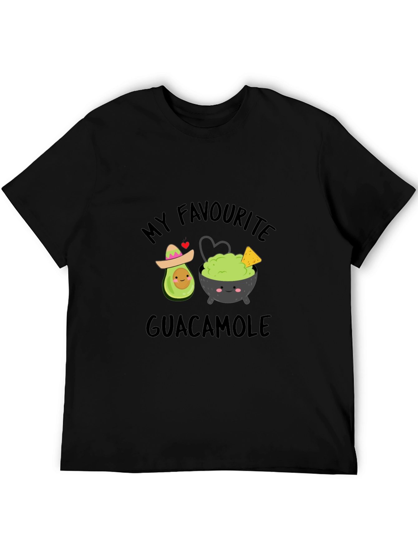 Black My Favourite Guacamole Funny Graphic T-Shirt view 5