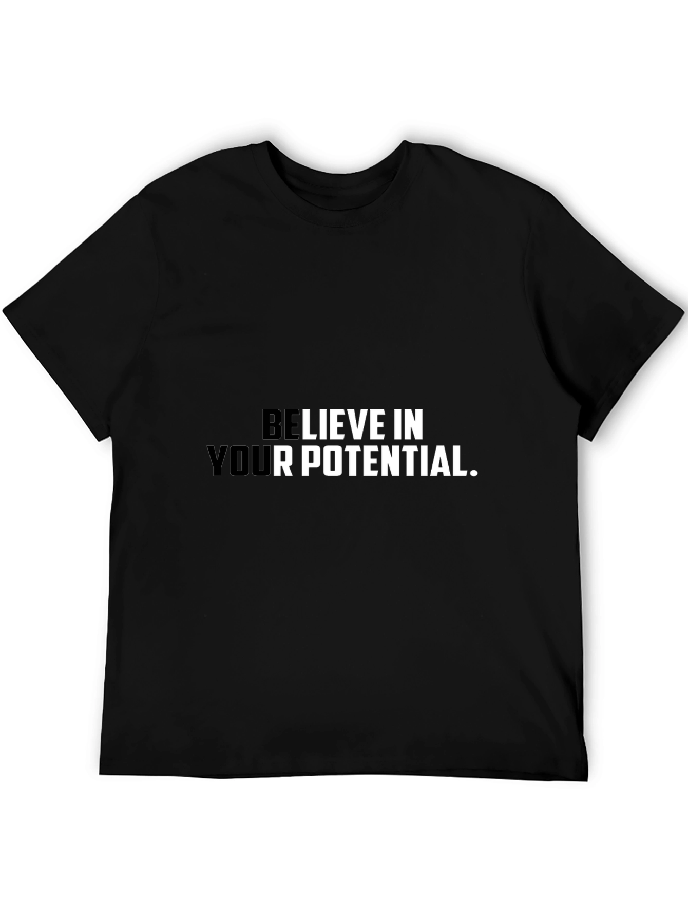 Black Believe In Your Potential Graphic Tee view 5