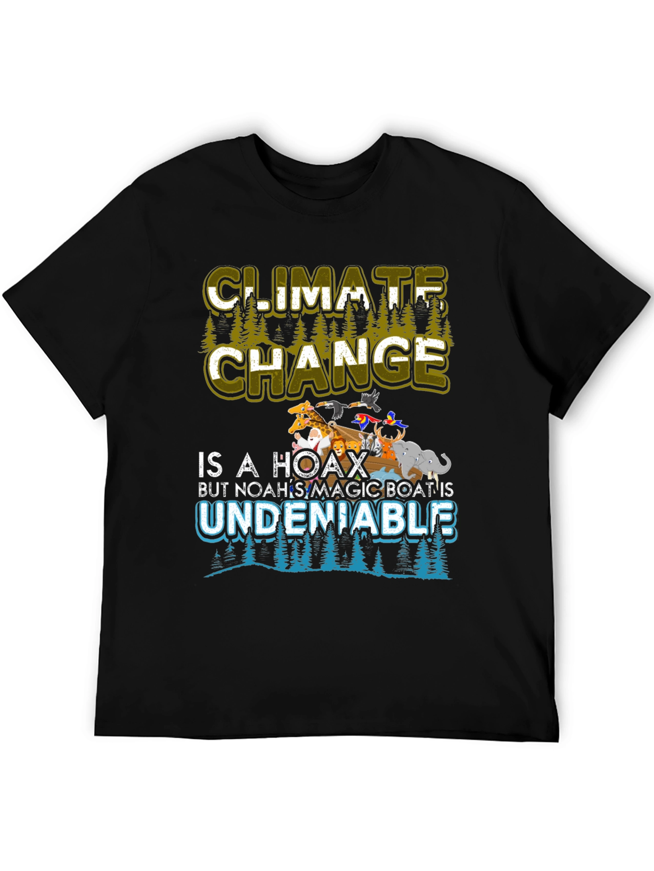 Black Climate Change is a Hoax T-Shirt view 5