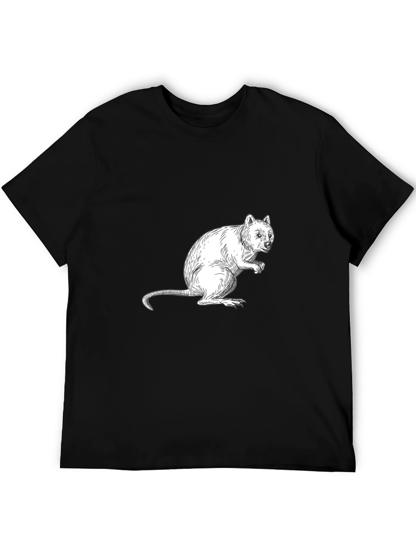 Black Quokka Graphic Black T-Shirt - Unique Animal Tee view 5