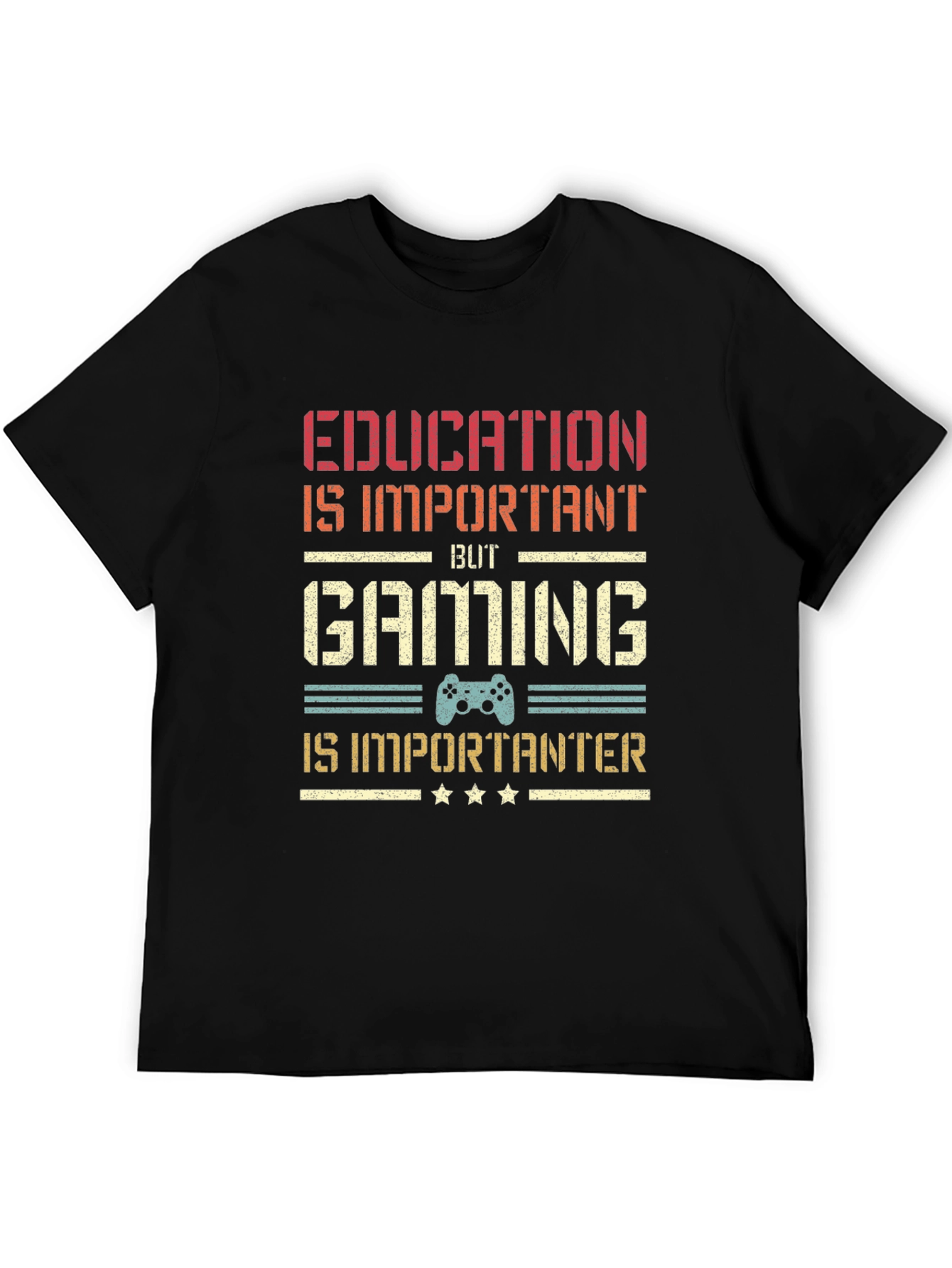 Black Gaming is Importanter T-Shirt - Gamer Gift view 5