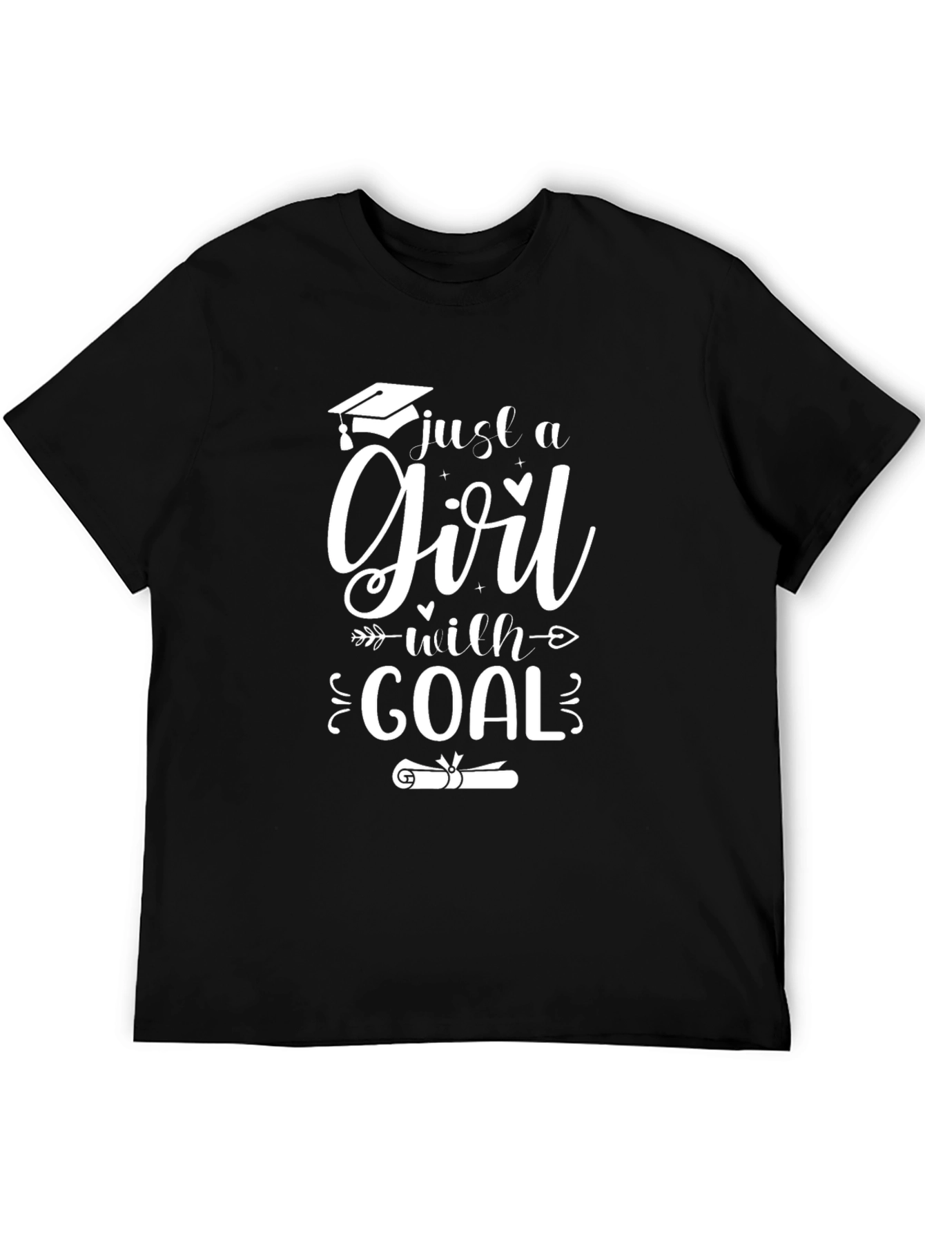 Black Just a Girl with a Goal Graduation T-Shirt view 5