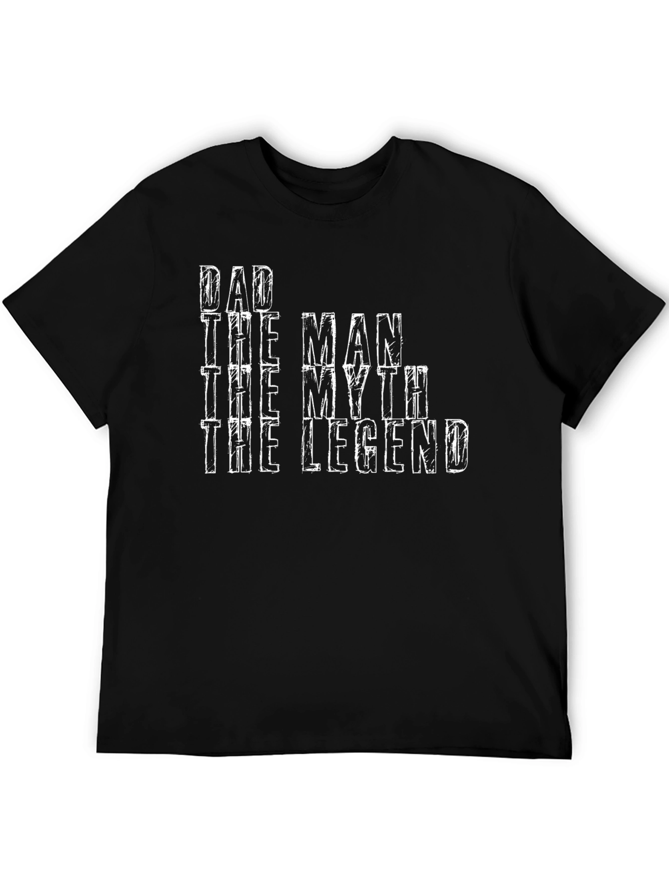 Dad The Man Myth Legend Black Graphic T-Shirt - 5