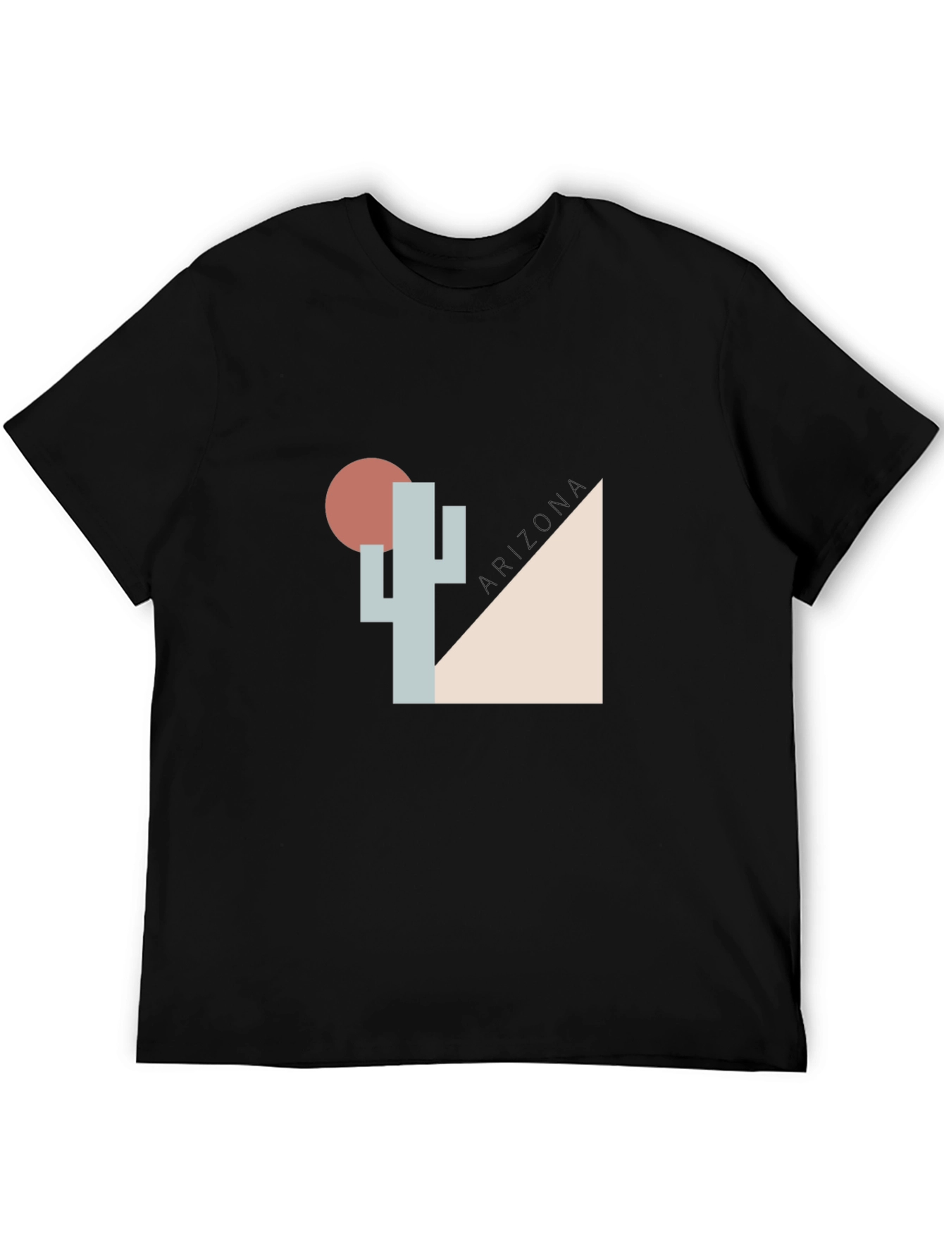 Black Geometric Desert Cactus Graphic Tee view 5
