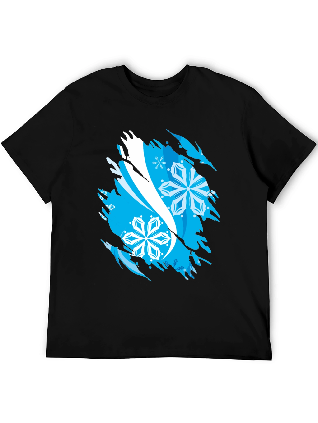 Ripped Snowflake Graphic Tee - Cool Winter Style - 5